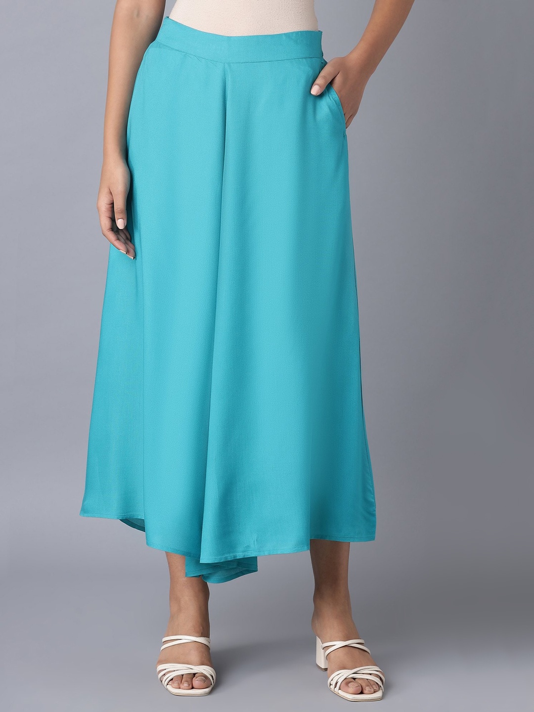 

elleven Women Blue Solid Loose Fit Culottes