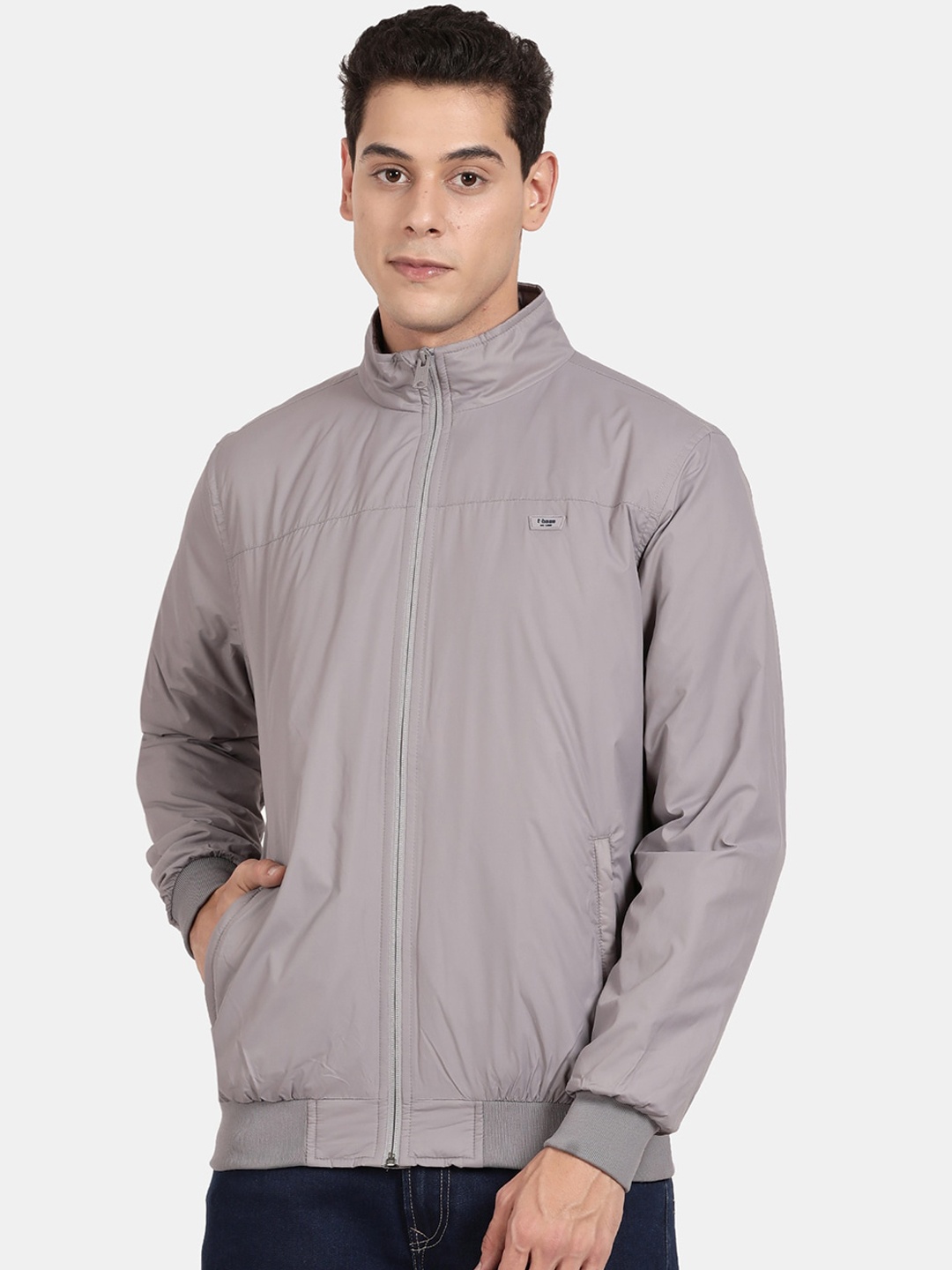 

t-base Men Grey Bomber Jacket