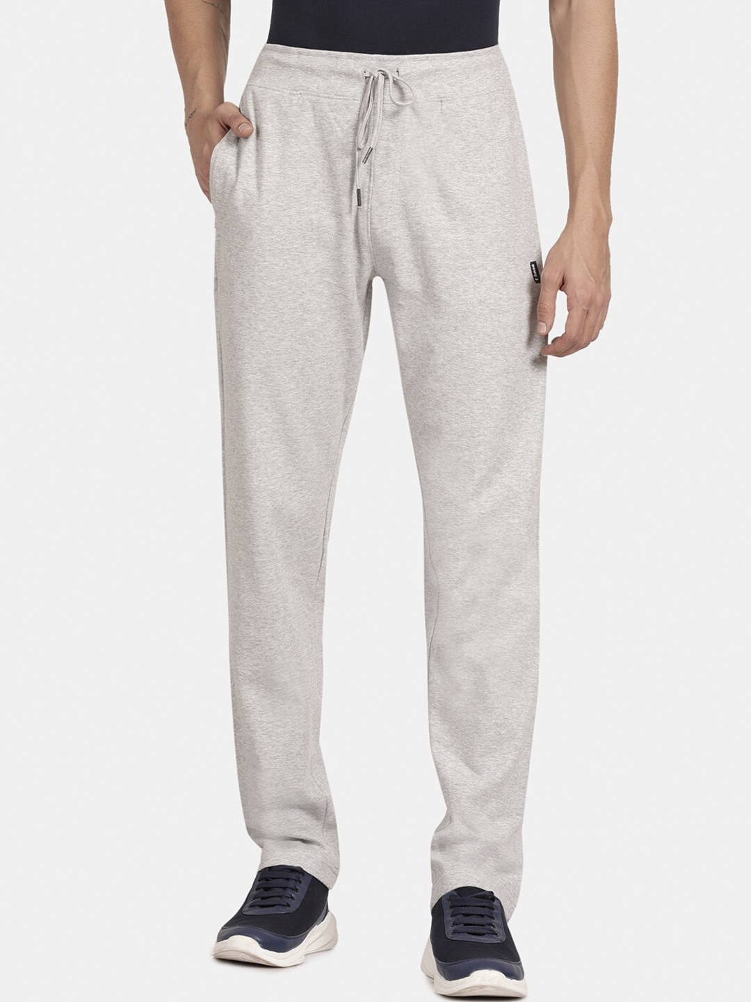 

t-base Men Grey Melange Solid Track pants