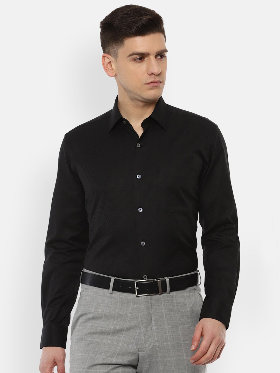 

Luxure by Louis Philippe Men Black Formal Shirt
