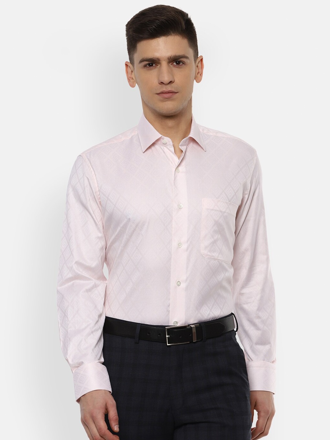 

Luxure by Louis Philippe Men Pink Pure Cotton Formal Shirt