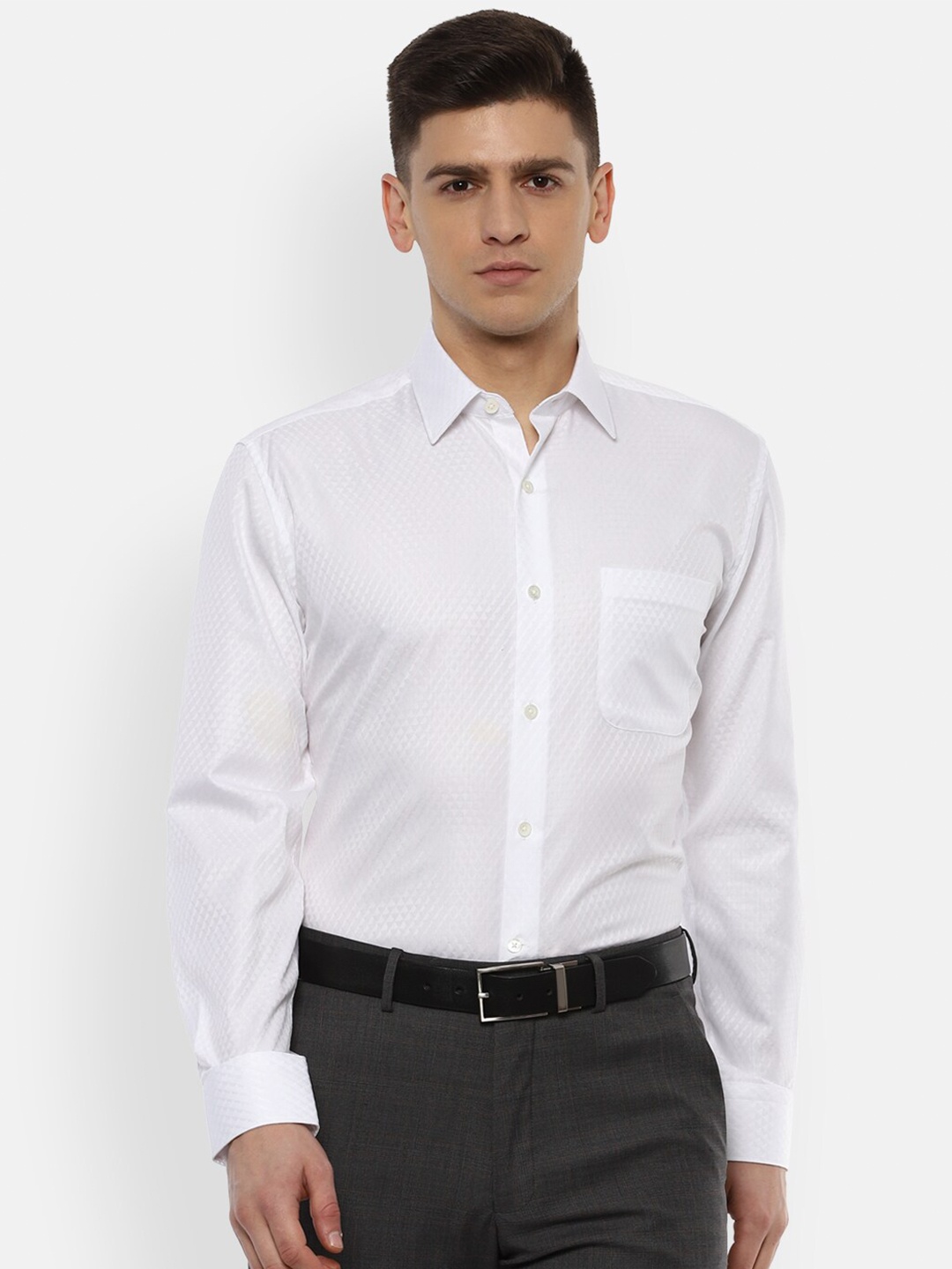 

Luxure by Louis Philippe Men White Printed Formal Shirt