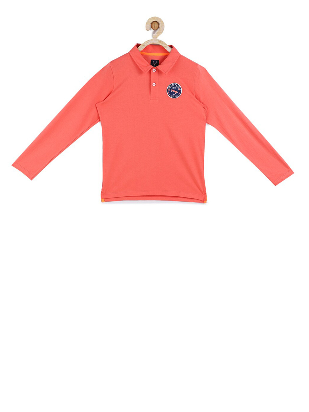 

Allen Solly Junior Boys Peach-Coloured Polo Collar Cotton T-shirt