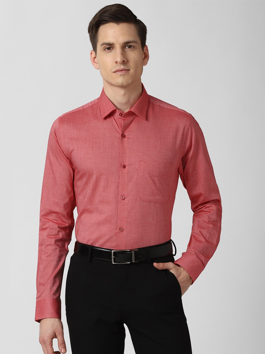 

Peter England Men Red Slim Fit Formal Shirt