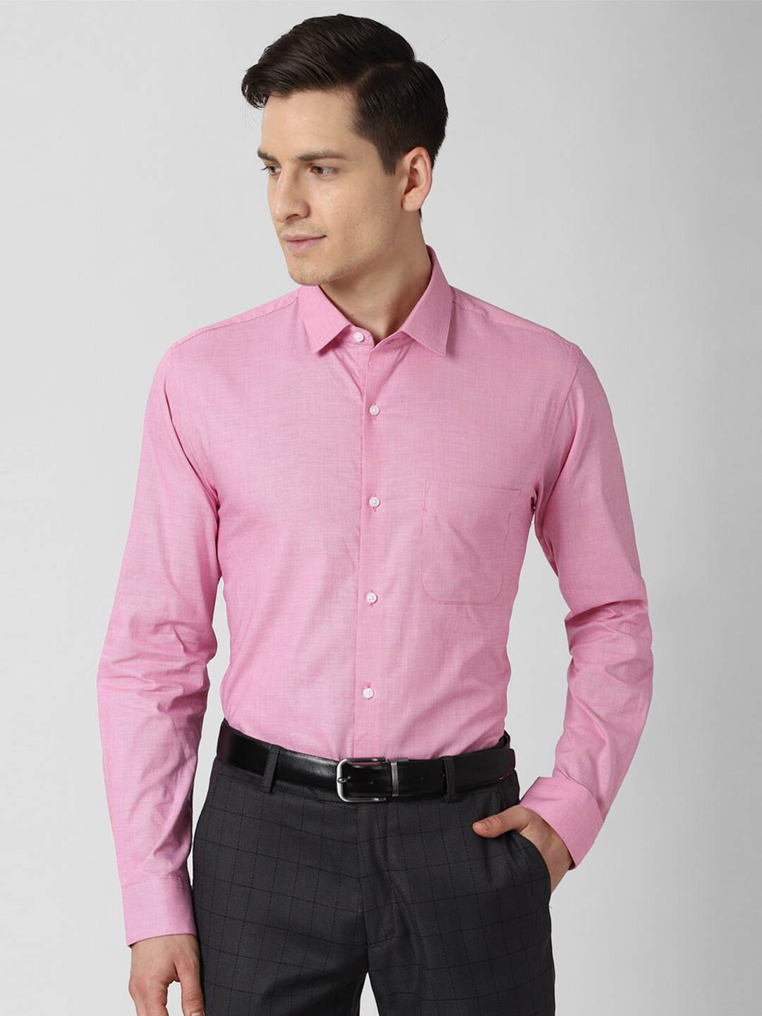 

Peter England Men Pink Slim Fit Formal Shirt