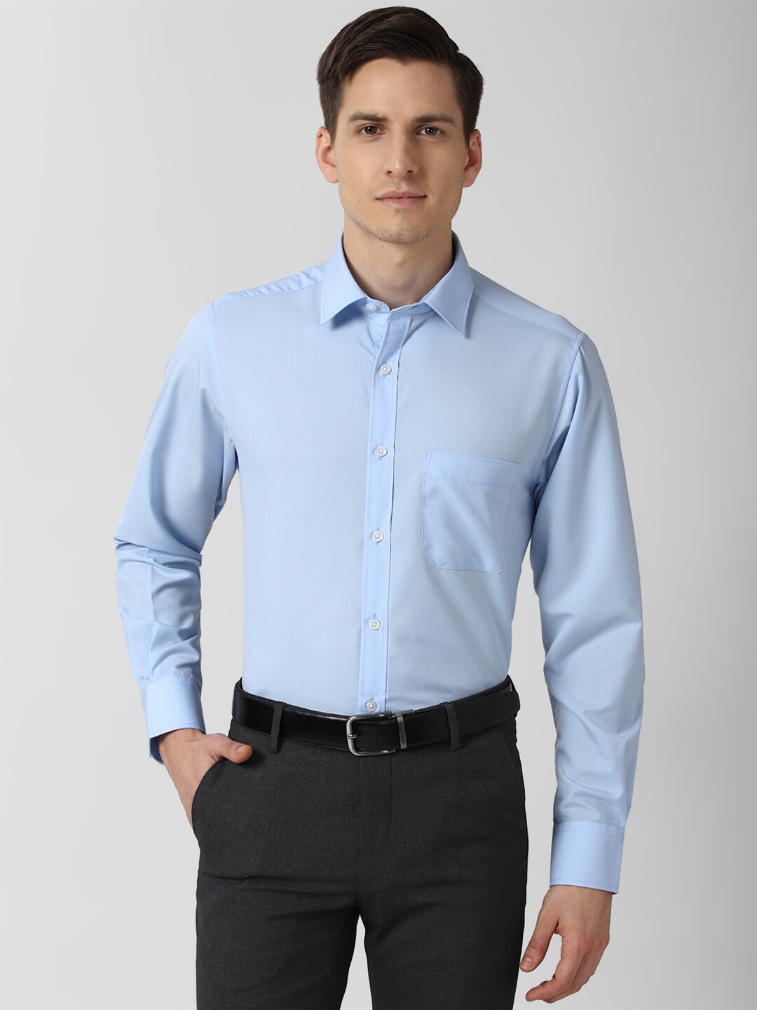 

Peter England Men Blue Pure Cotton Formal Shirt