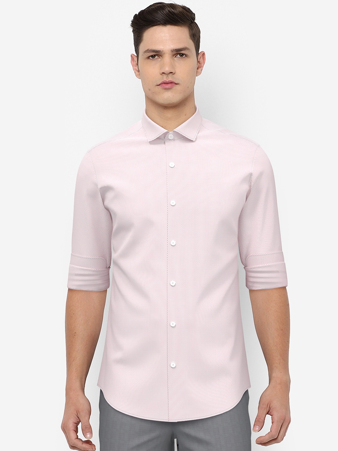 

Peter England Elite Men Pink Slim Fit Formal Shirt