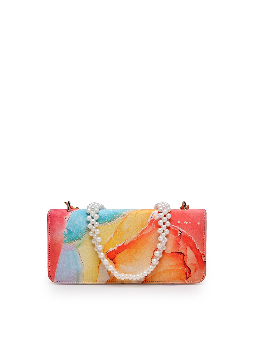 

MIO Borsa Beige & Orange Embellished Purse Clutch