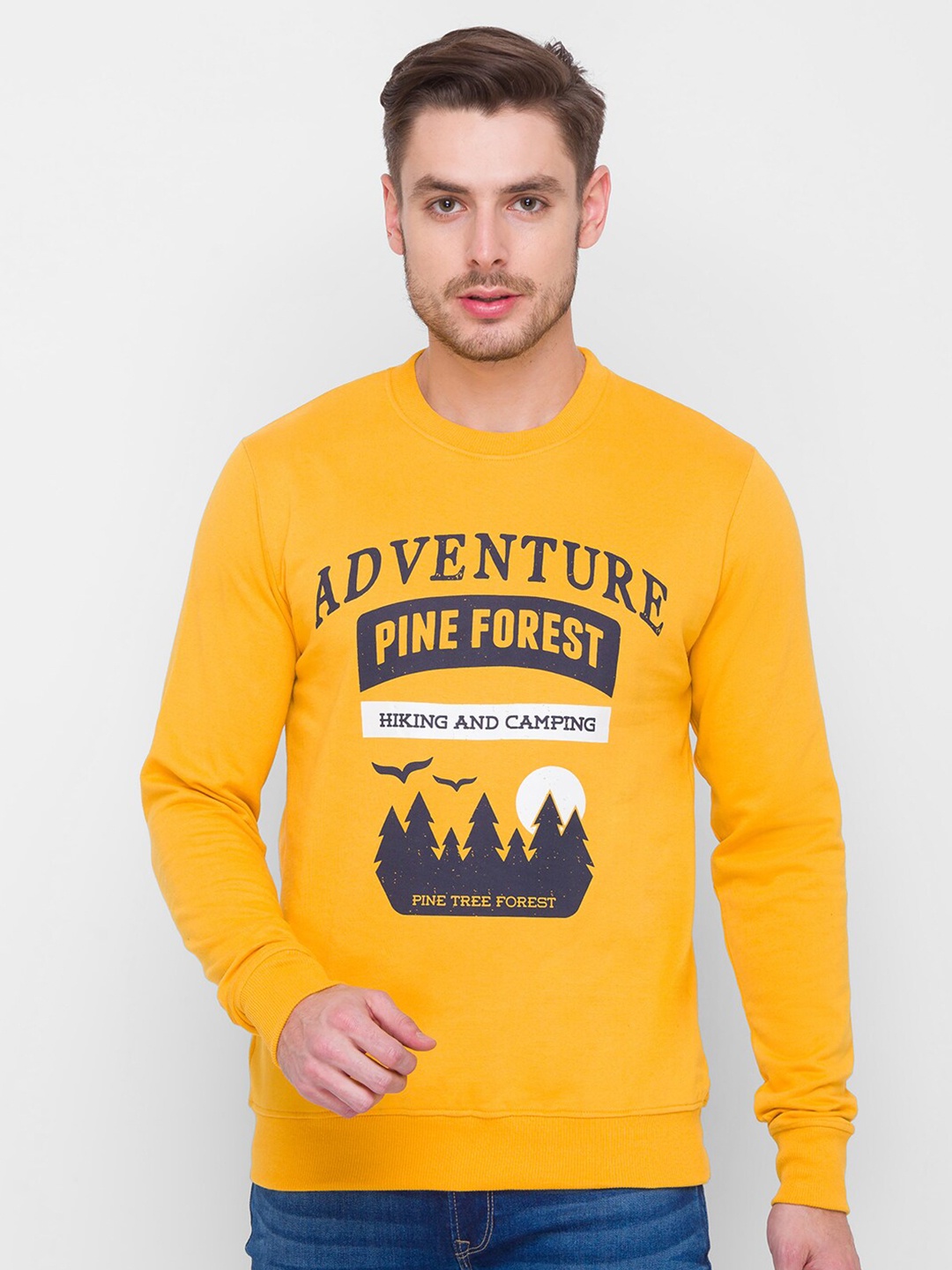 

Globus Men Mustard Printed Sweatshirt