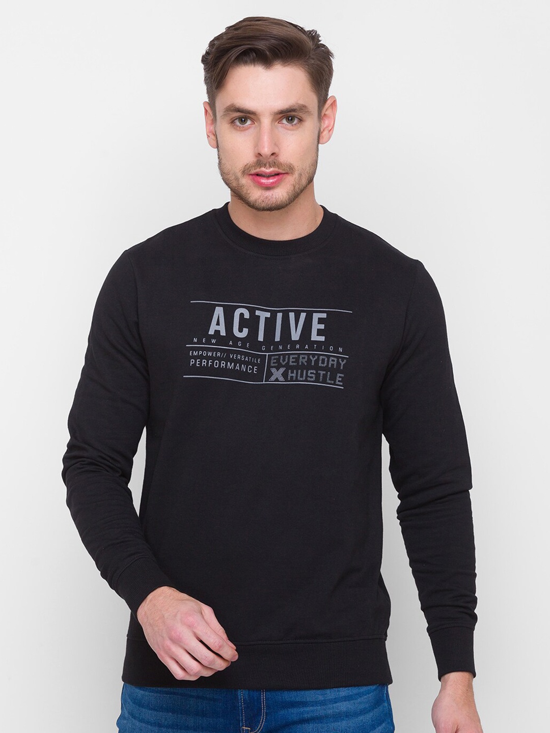 

Globus Men Black Printed Sweatshirt