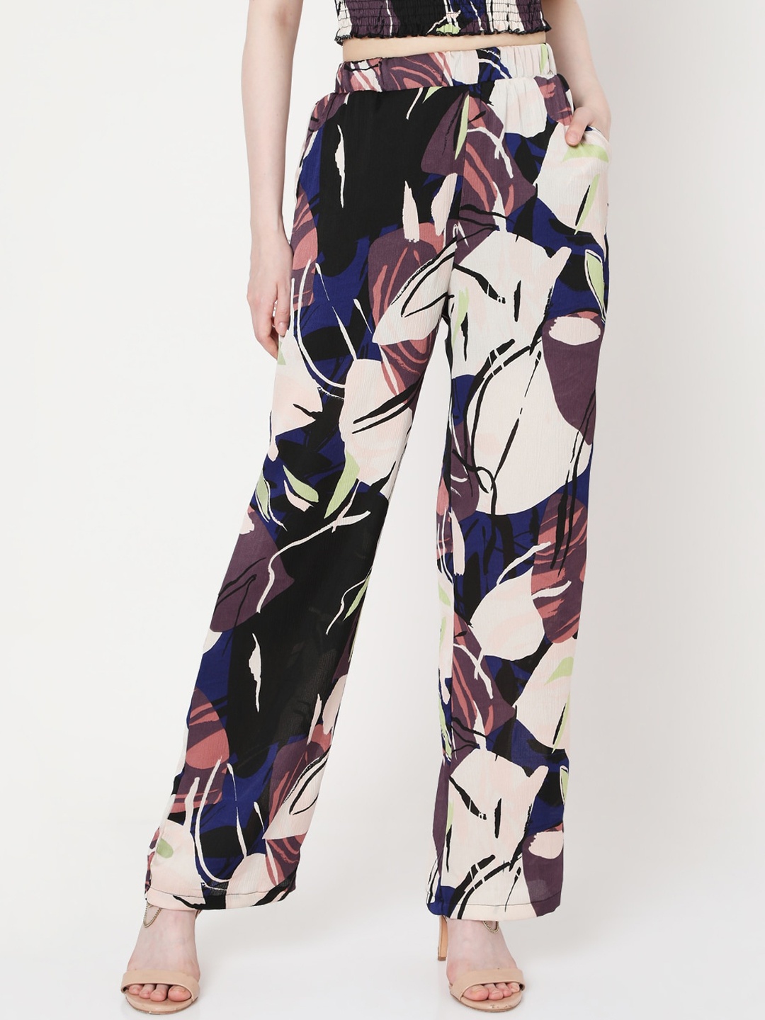 

Vero Moda Women Multicoloured Printed High-Rise Trousers, Multi