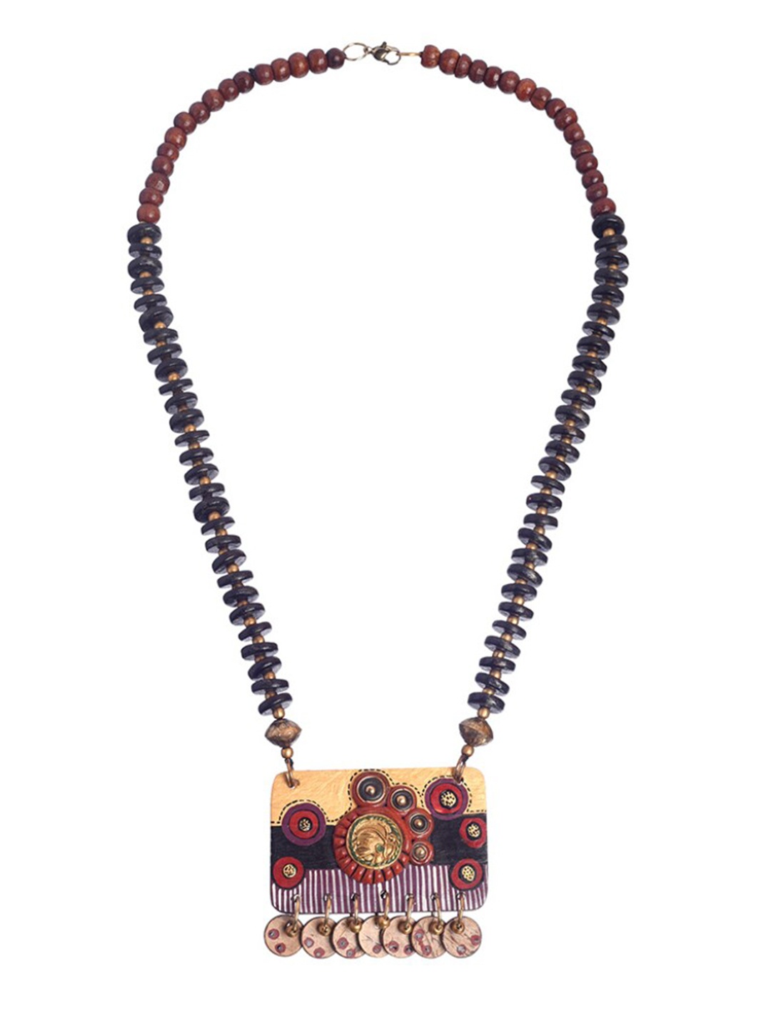 

AAKRITI ART CREATIONS Maroon & Gold-Toned The Princess Stars Tribal Dhokra Necklace