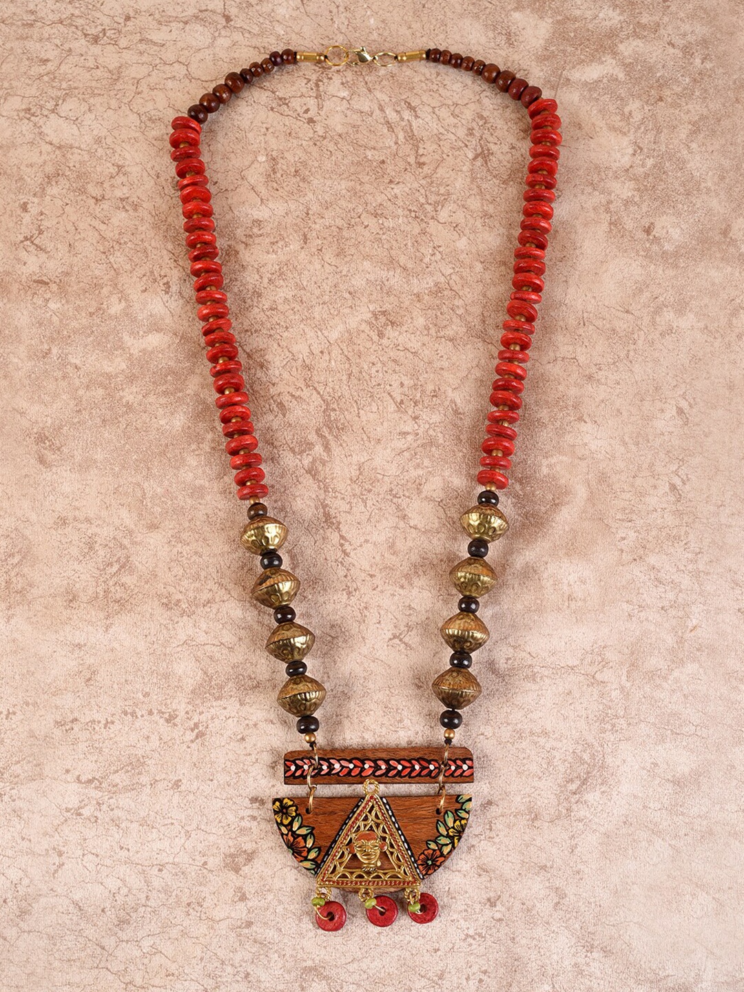 

AAKRITI ART CREATIONS Multicoloured Brass Tribal Necklace, Multi