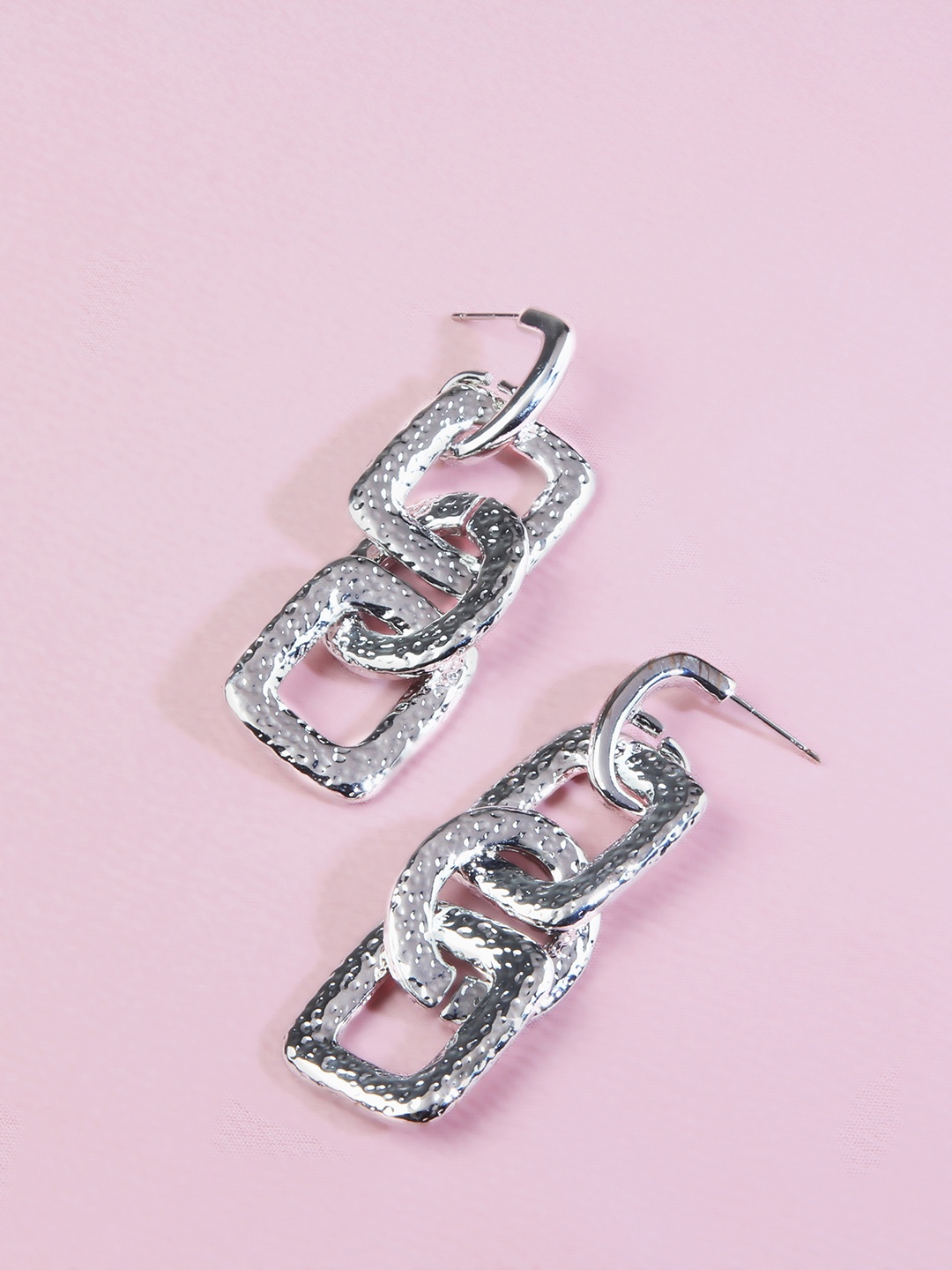 

Kazo Silver-Toned Square Studs Earrings