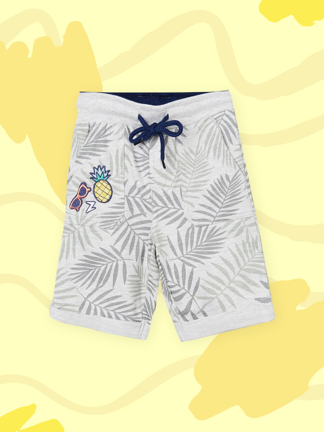 

max Boys Grey Floral Printed Shorts