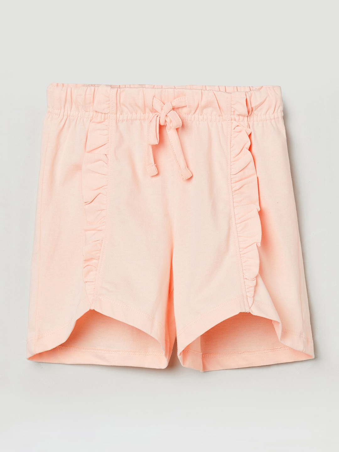 

max Girls Orange Self Design Shorts