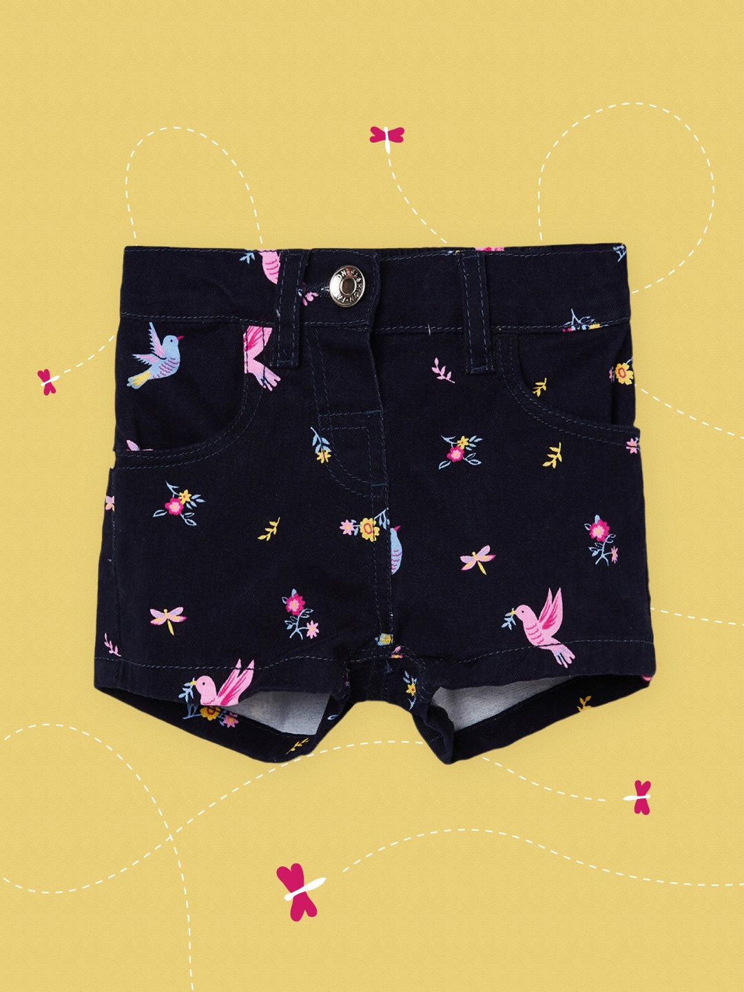 

max Girls Navy Blue Printed Shorts