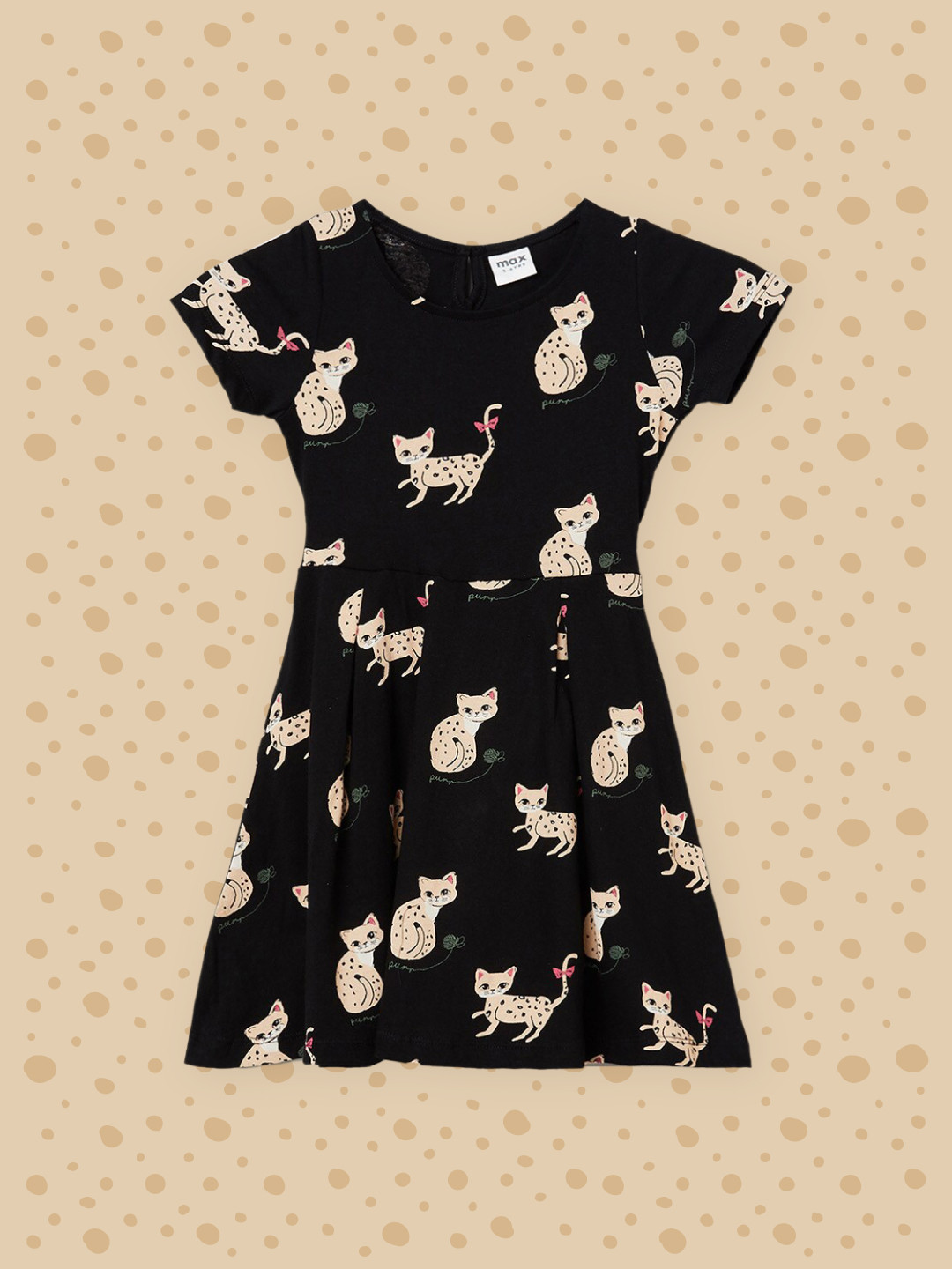 

max Black Animal Printed Dress