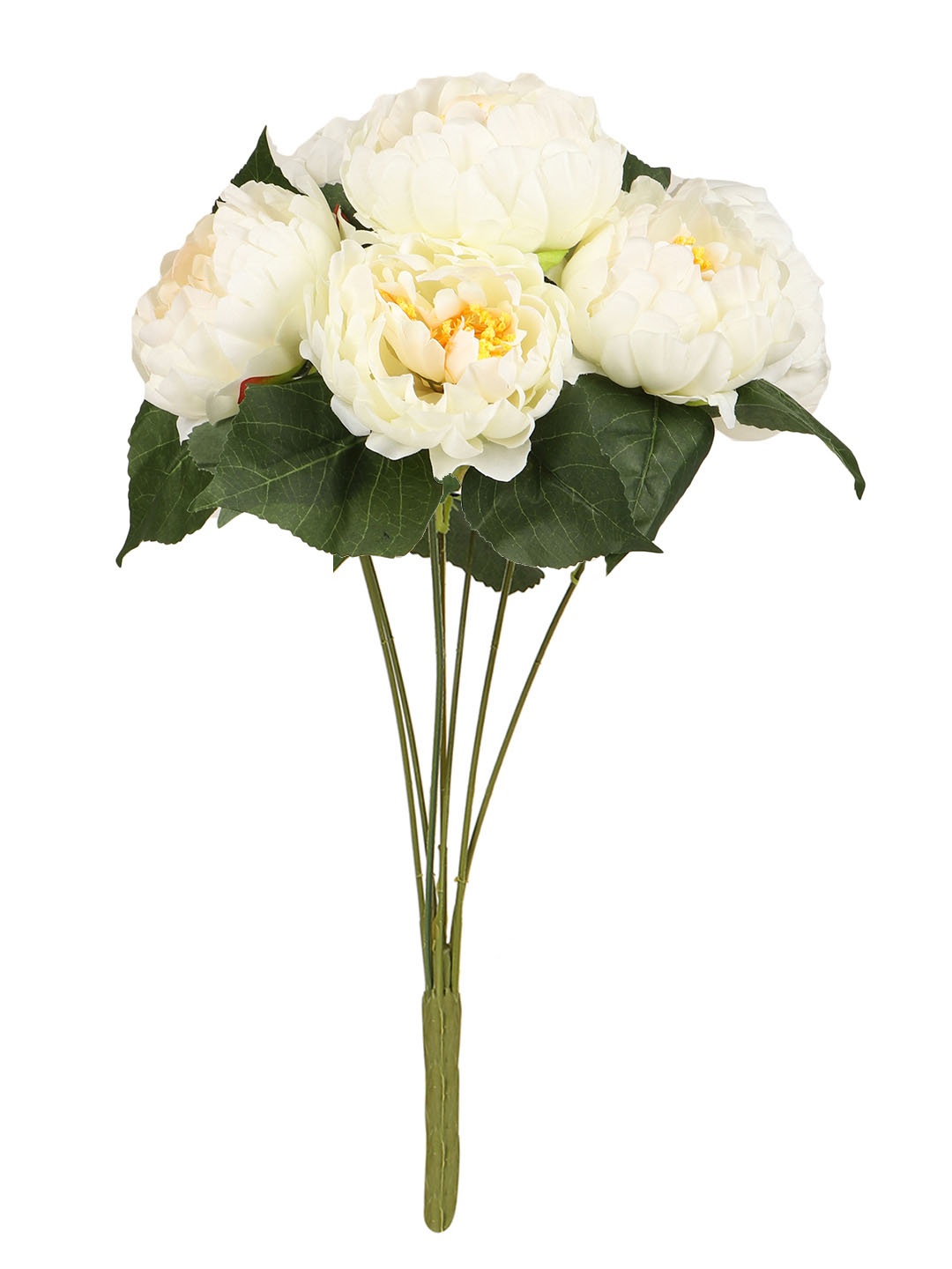 

TIED RIBBONS White Decorative Artificial Peony Flower Bunch