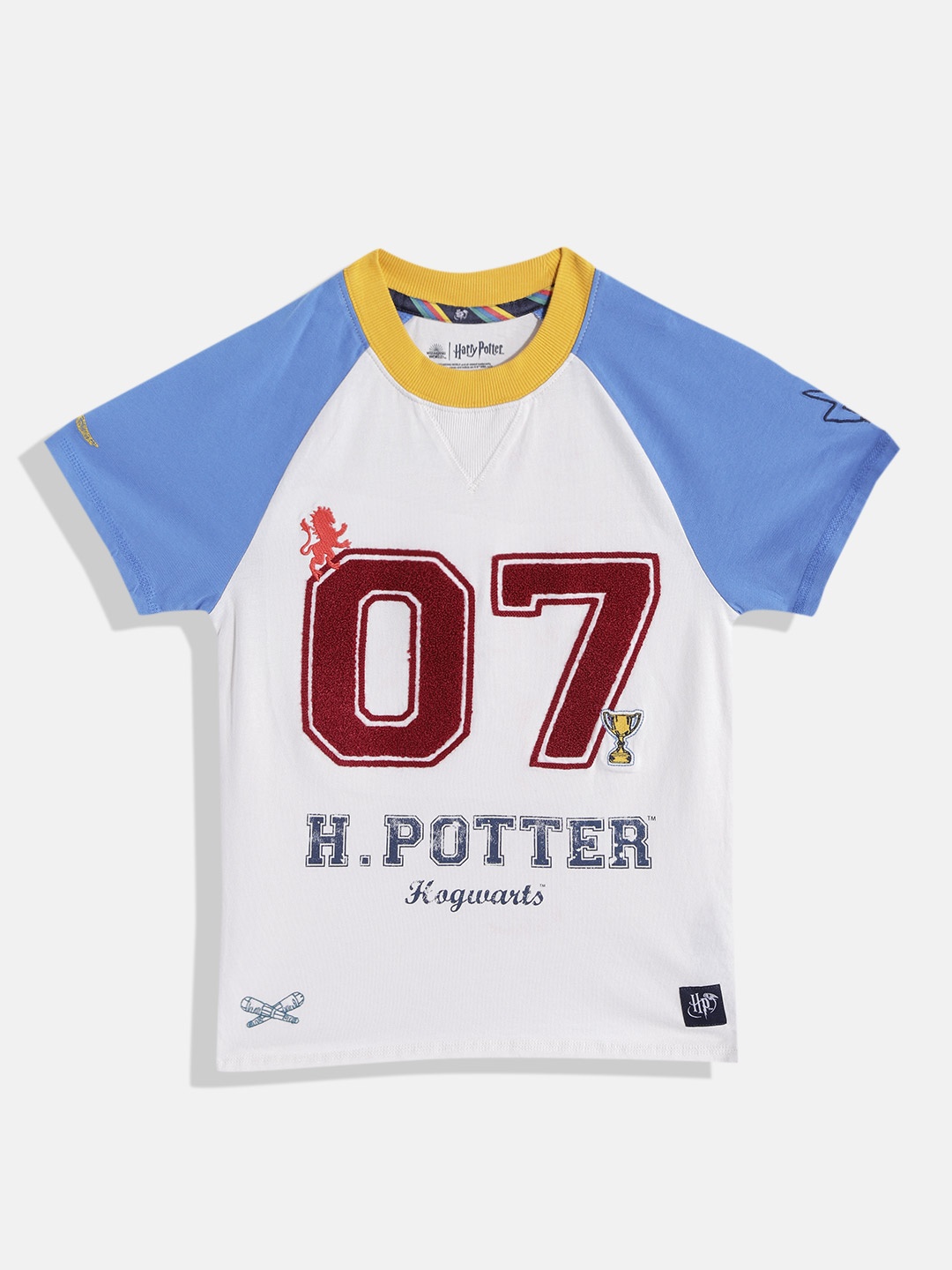 

Marks & Spencer Boys White & Blue Pure Cotton Harry Potter Applique T-shirt