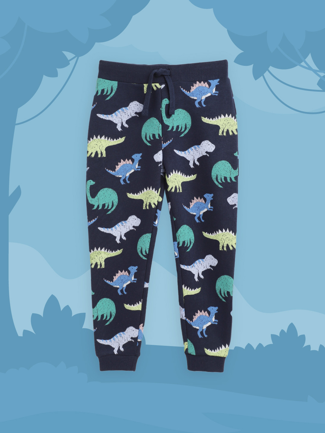 

Marks & Spencer Boys Navy & Green Dinosaur Print Joggers, Navy blue