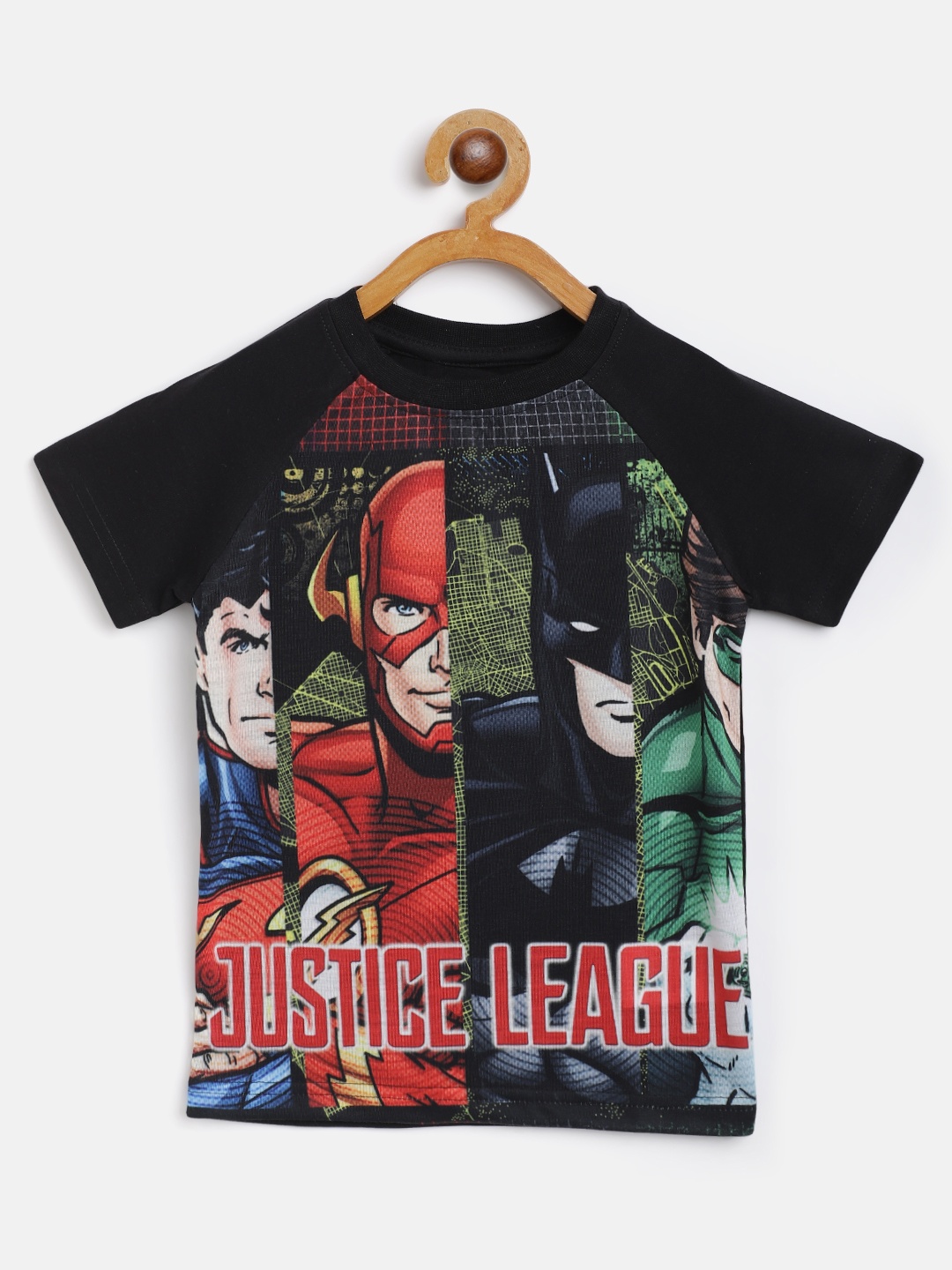 

Eteenz Boys Black & Red Justice League Printed Cotton T-shirt