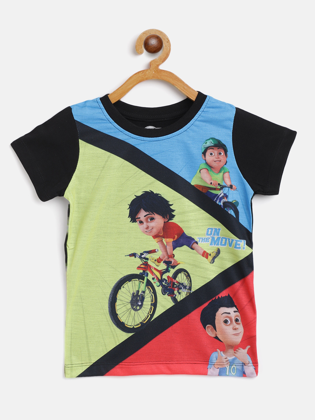 

Eteenz Boys Green & Red Shiva Printed Cotton T-shirt