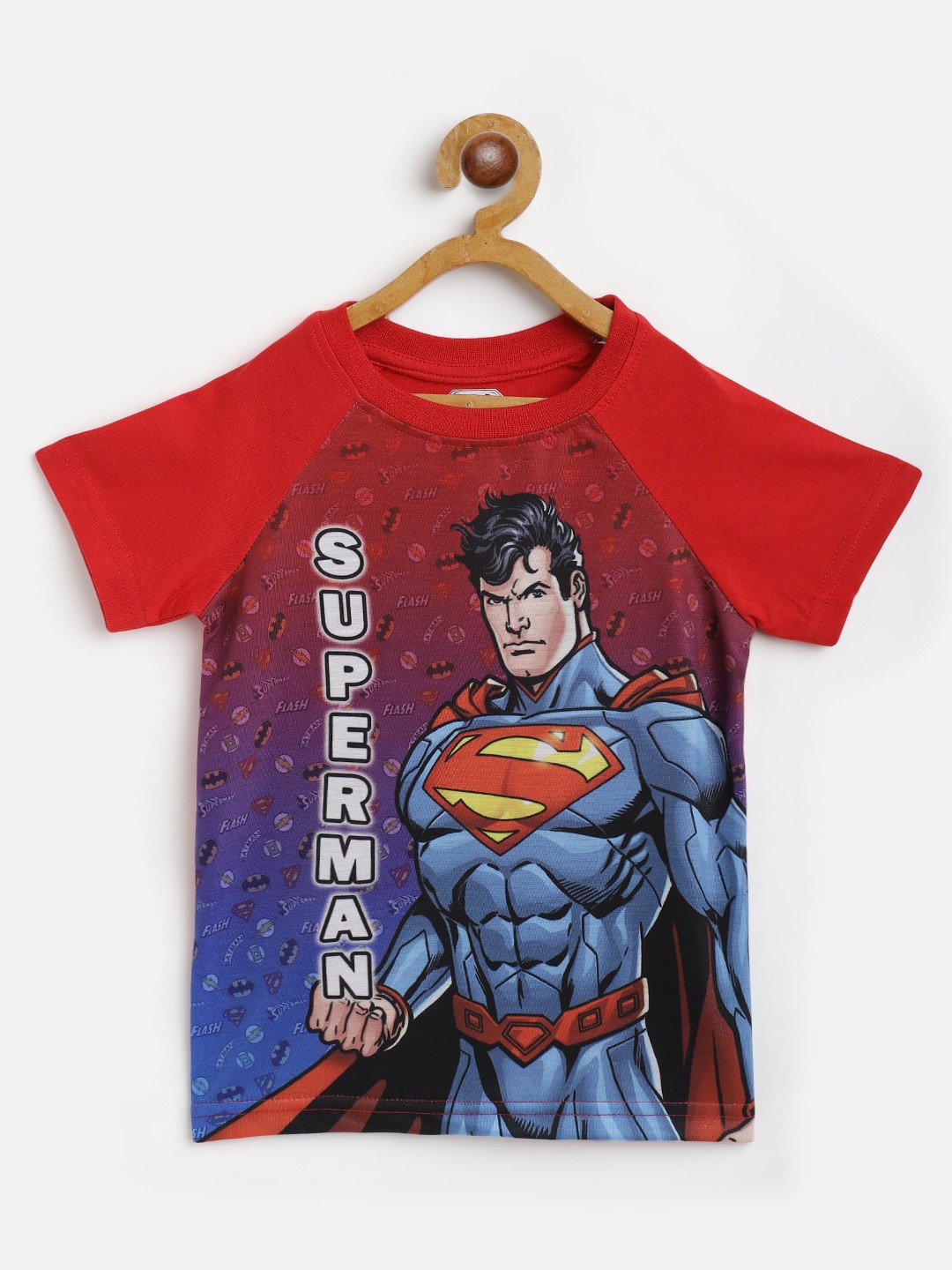 

Eteenz Boys Red & Blue Superman Printed T-shirt