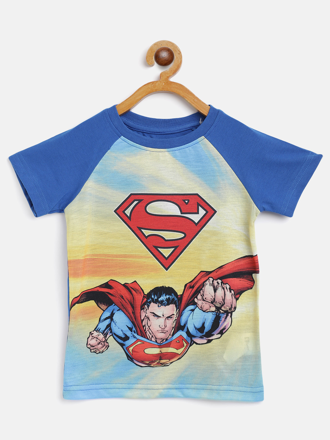 

Eteenz Boys Blue & Red Cotton Superman Print T-shirt