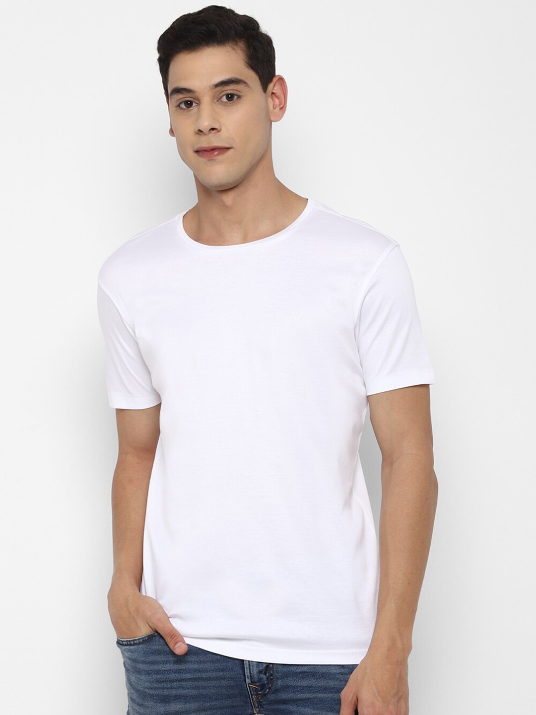 

Allen Solly Men White Pure Cotton T-shirt