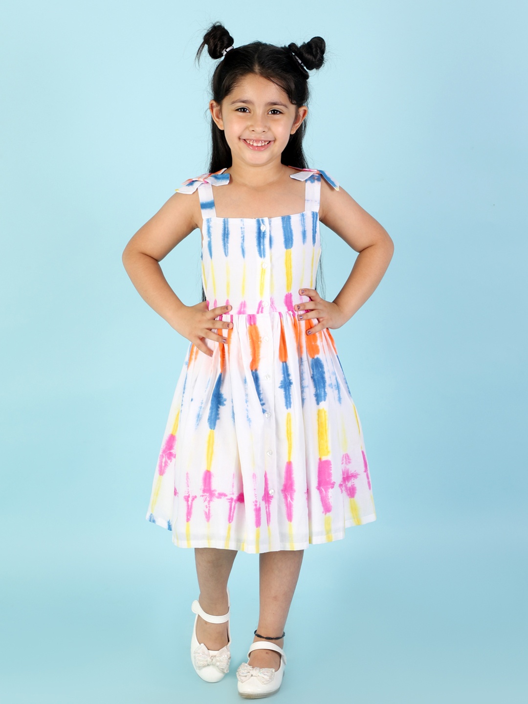

LIL DRAMA Multicoloured Tie and Dye Cotton Dress, Multi