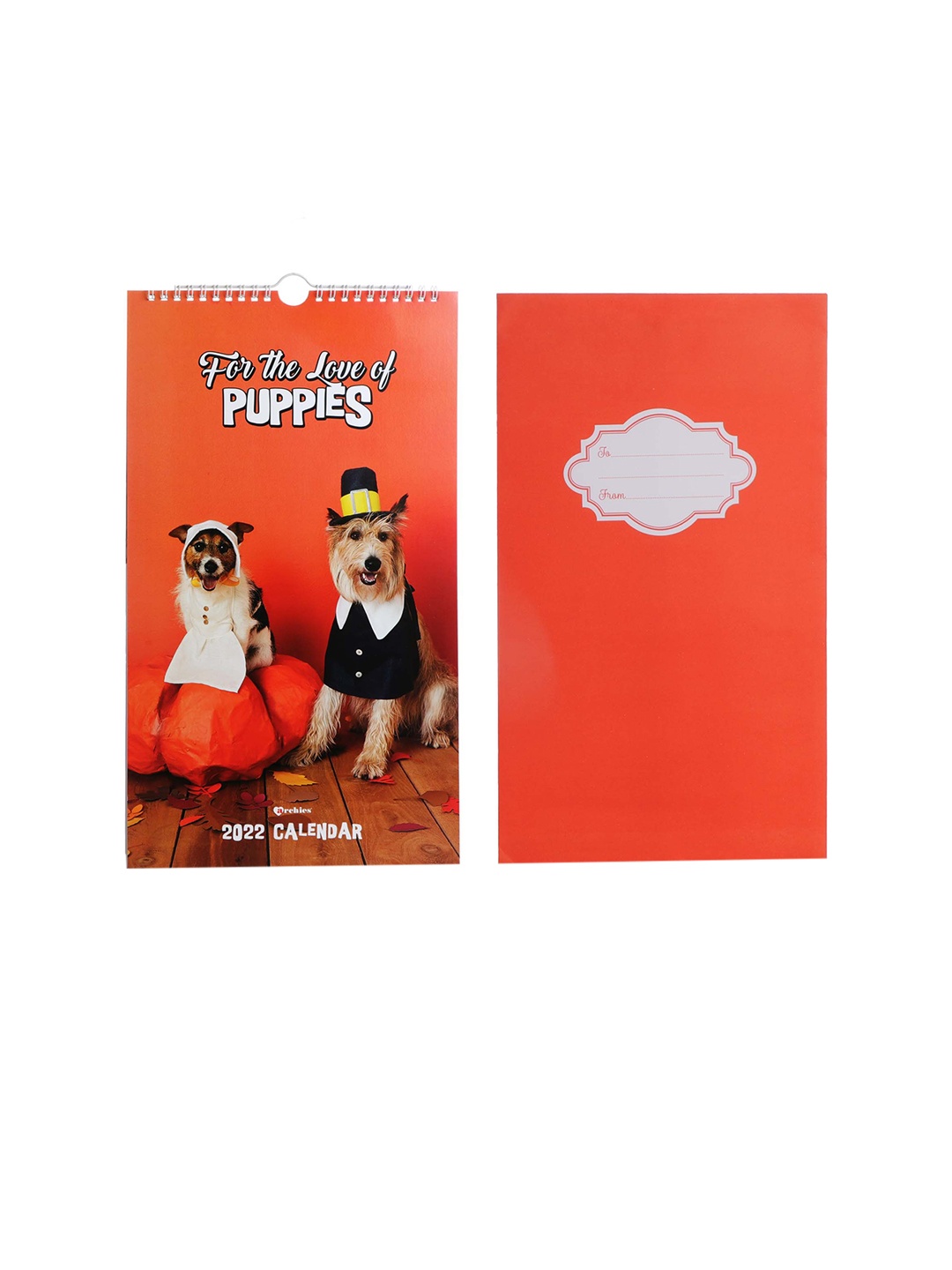 

Archies Red & White Puppy Love Printed 2022 Table Calender
