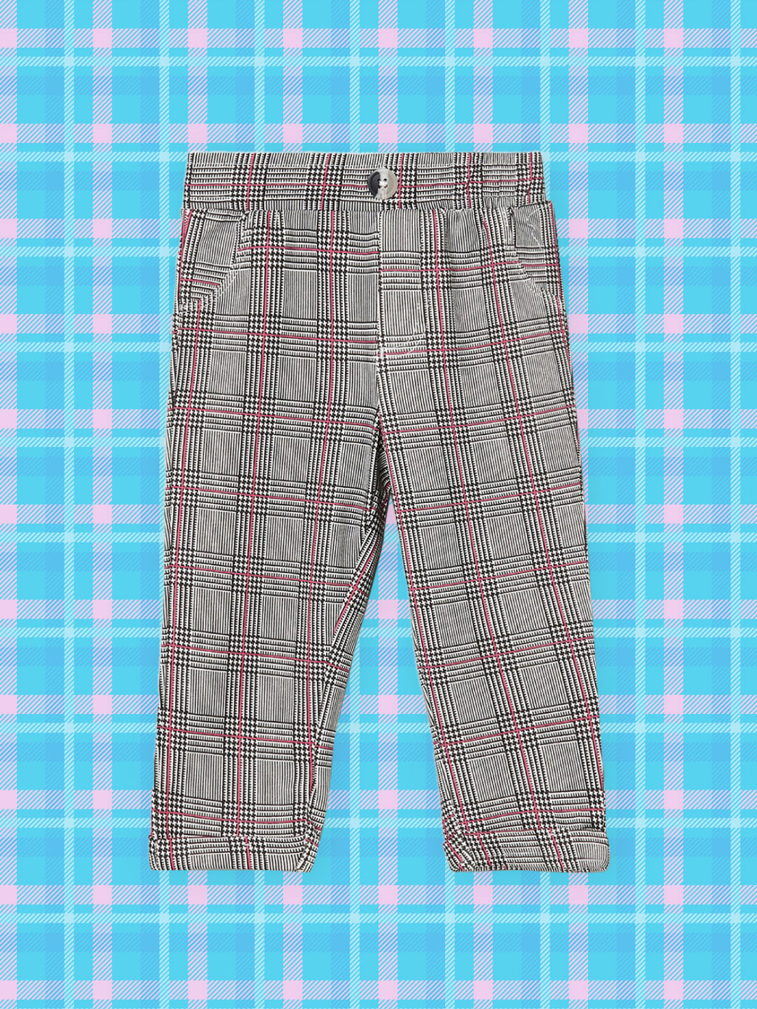 

max Girls Black Checked Trousers