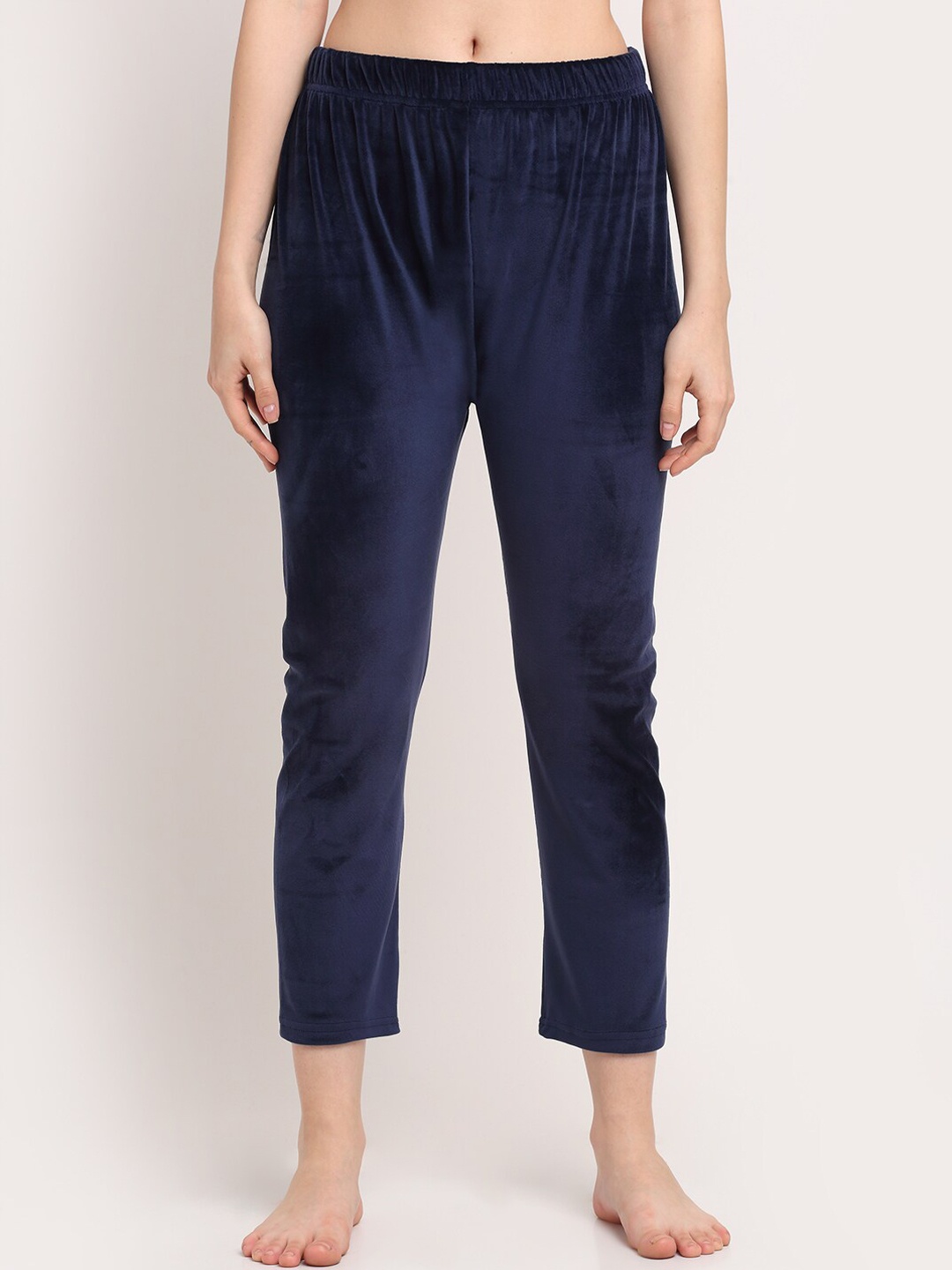 

TAG 7 Women Navy Blue Solid Lounge Pants