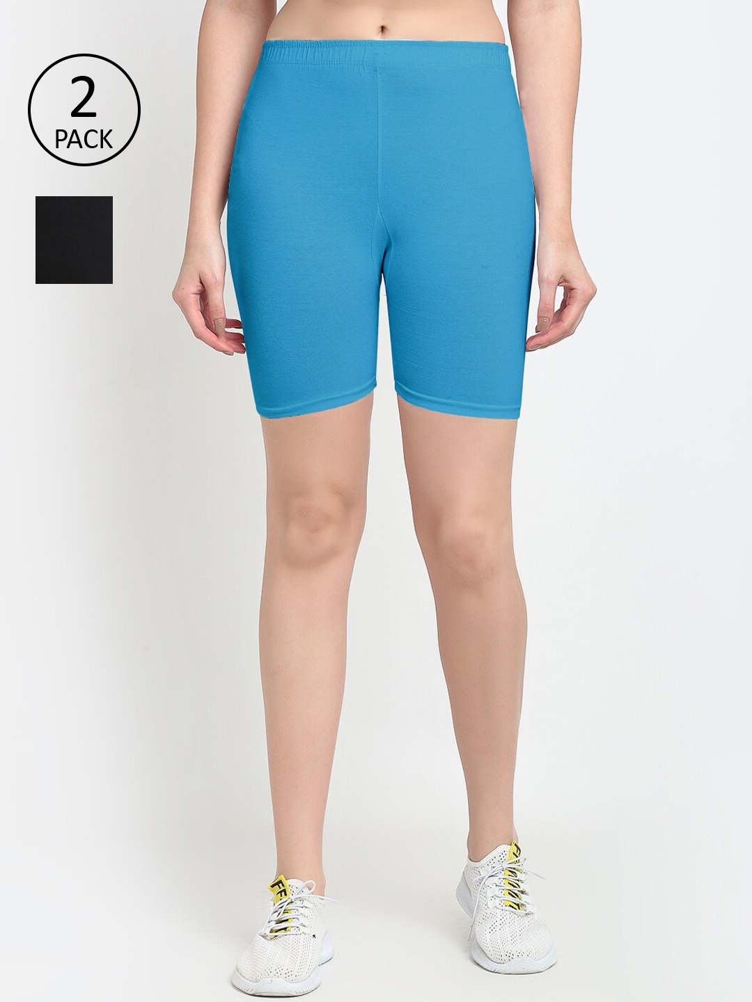 

GRACIT Women Black Biker Shorts