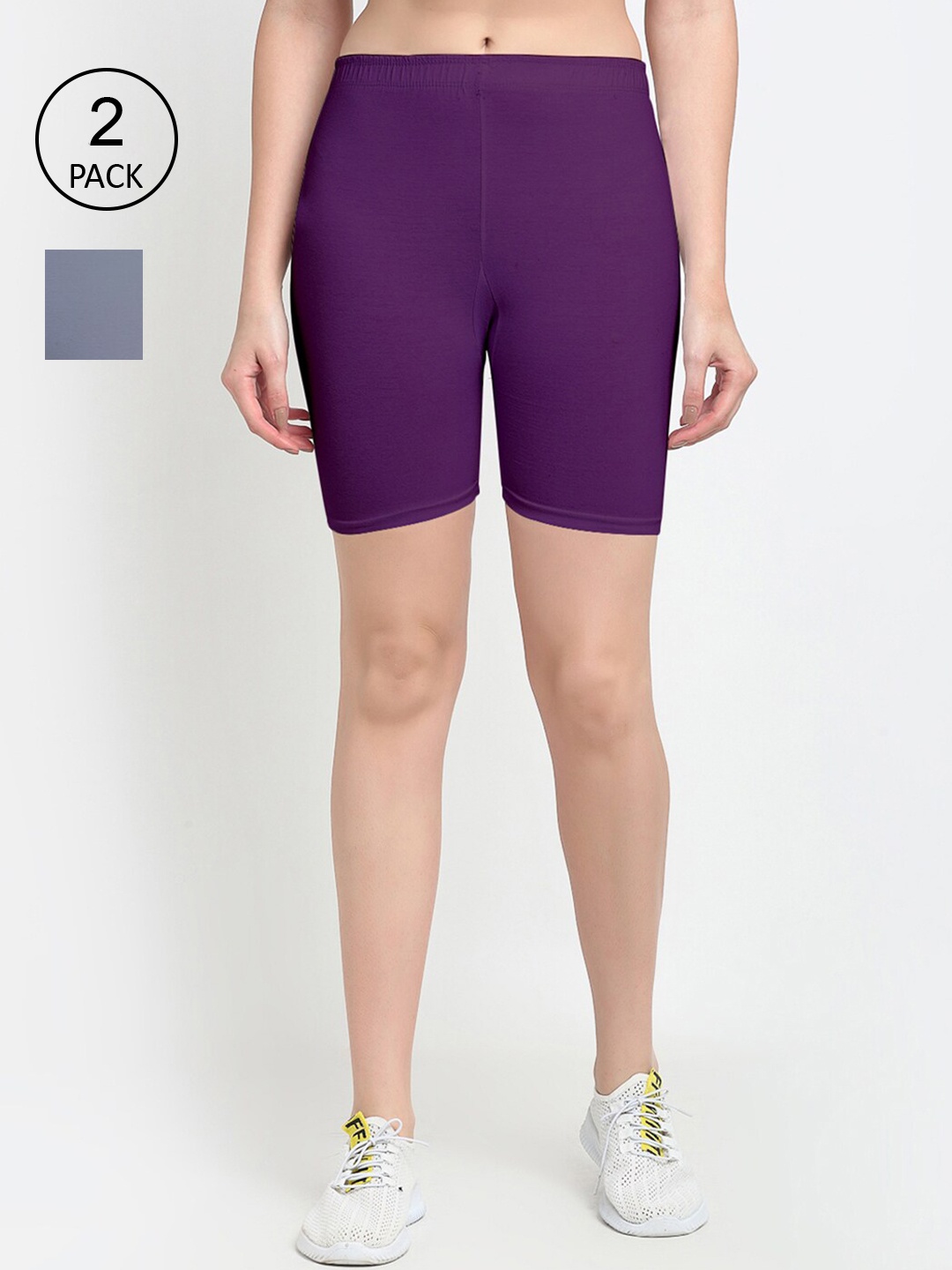 

GRACIT Women Grey Biker Shorts