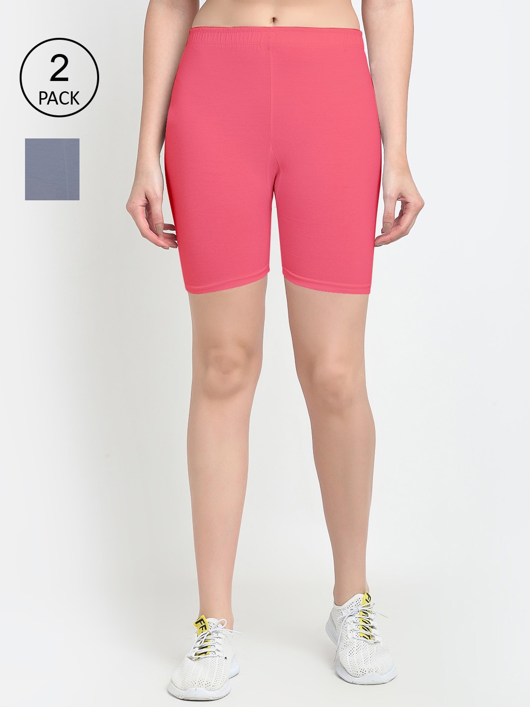 

GRACIT Women Grey Biker Shorts