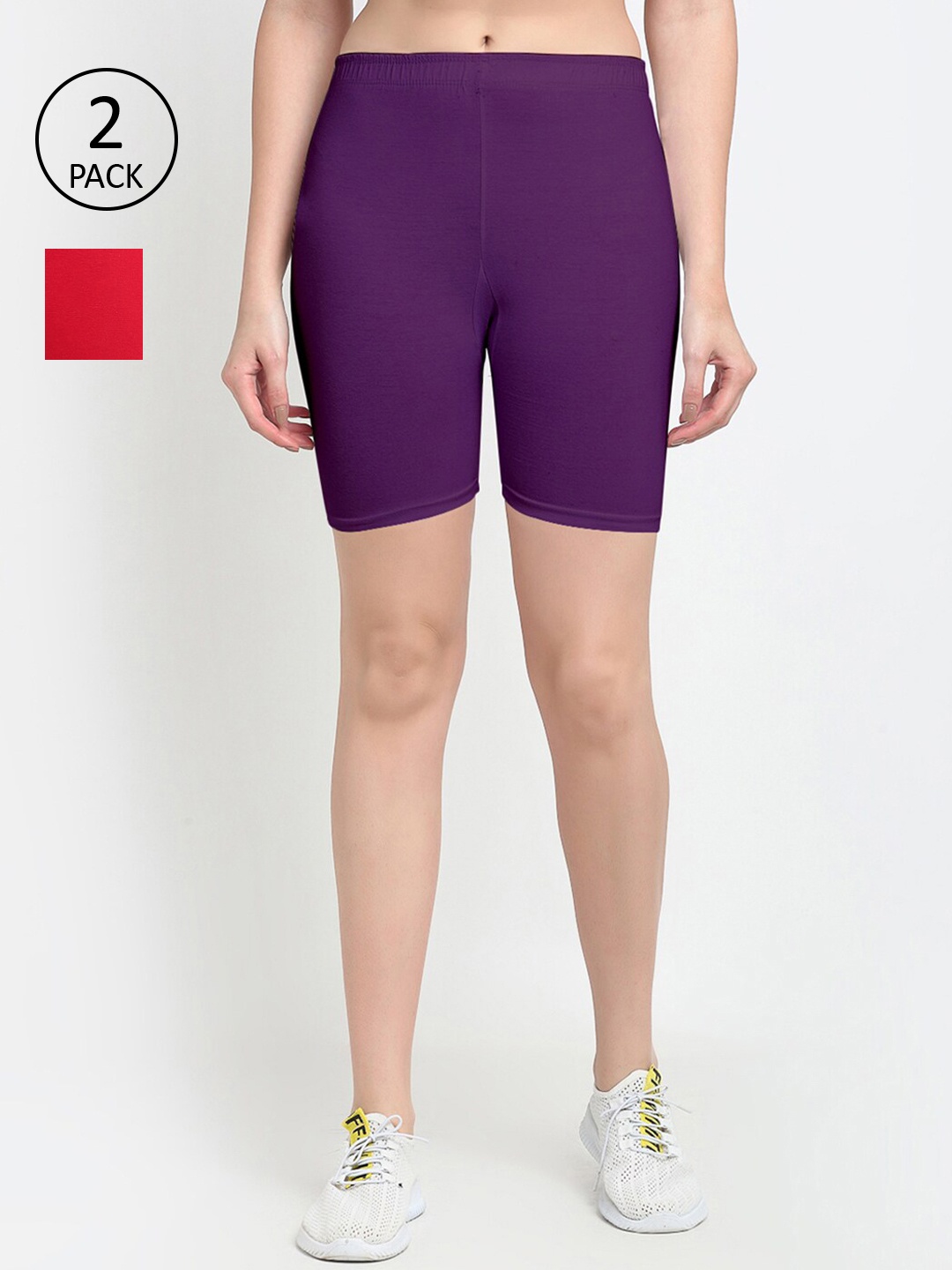 

GRACIT Women Red Biker Shorts