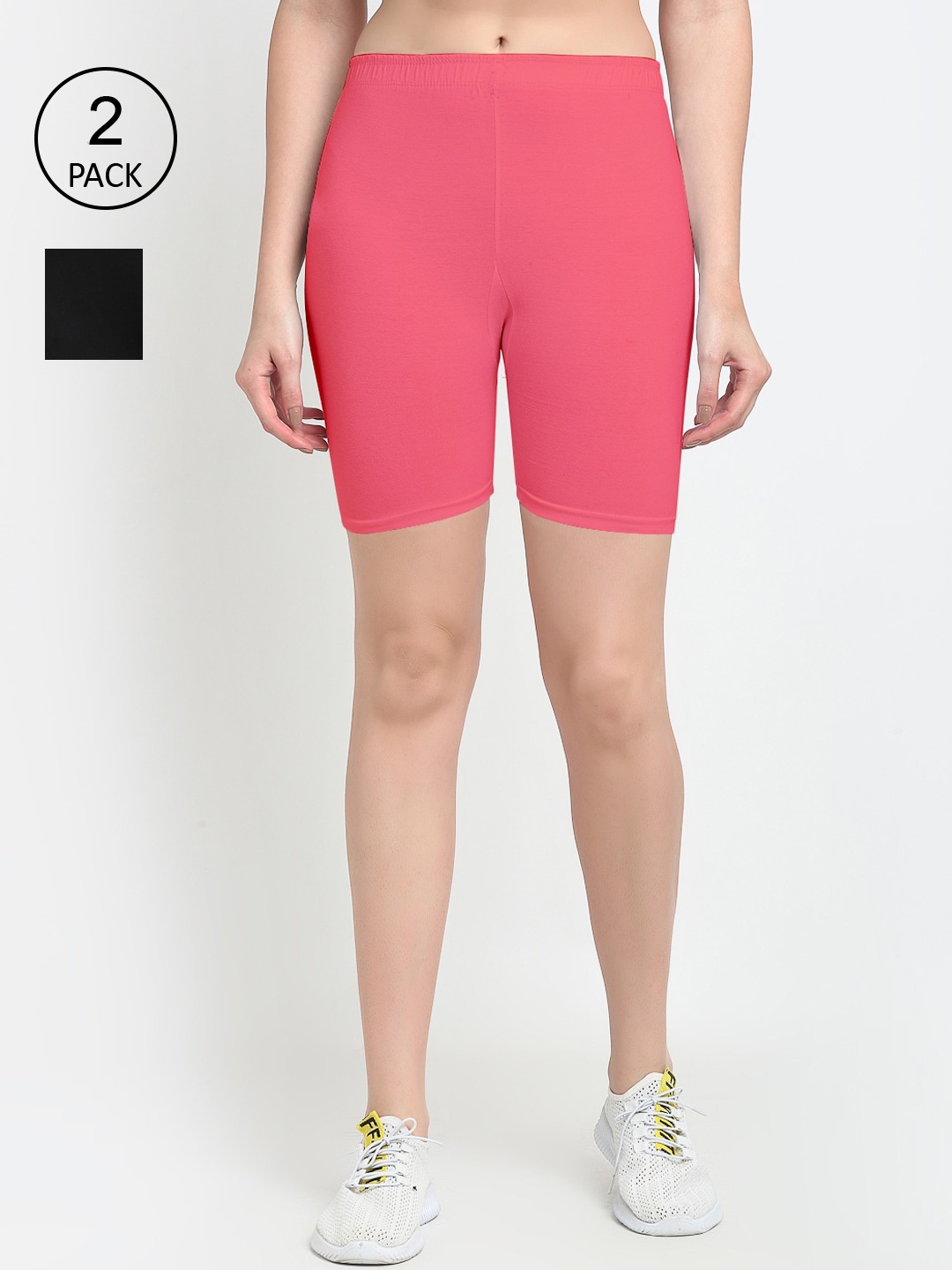 

GRACIT Women Black Biker Shorts