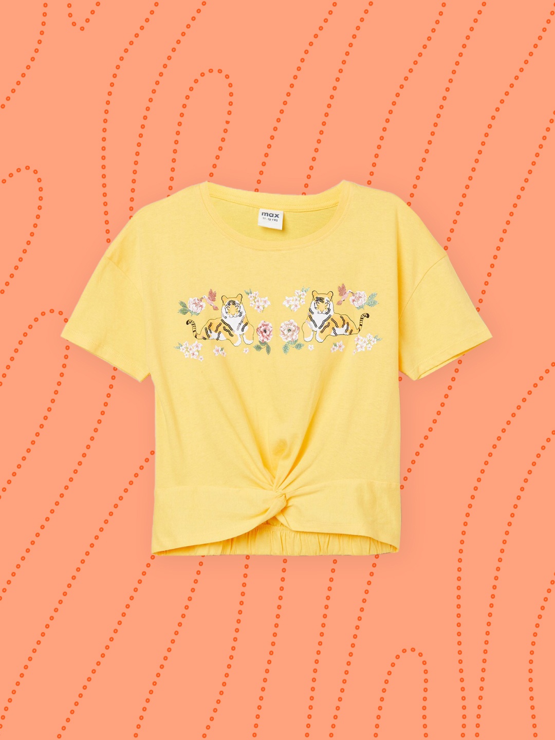 

max Girls Yellow Print Top