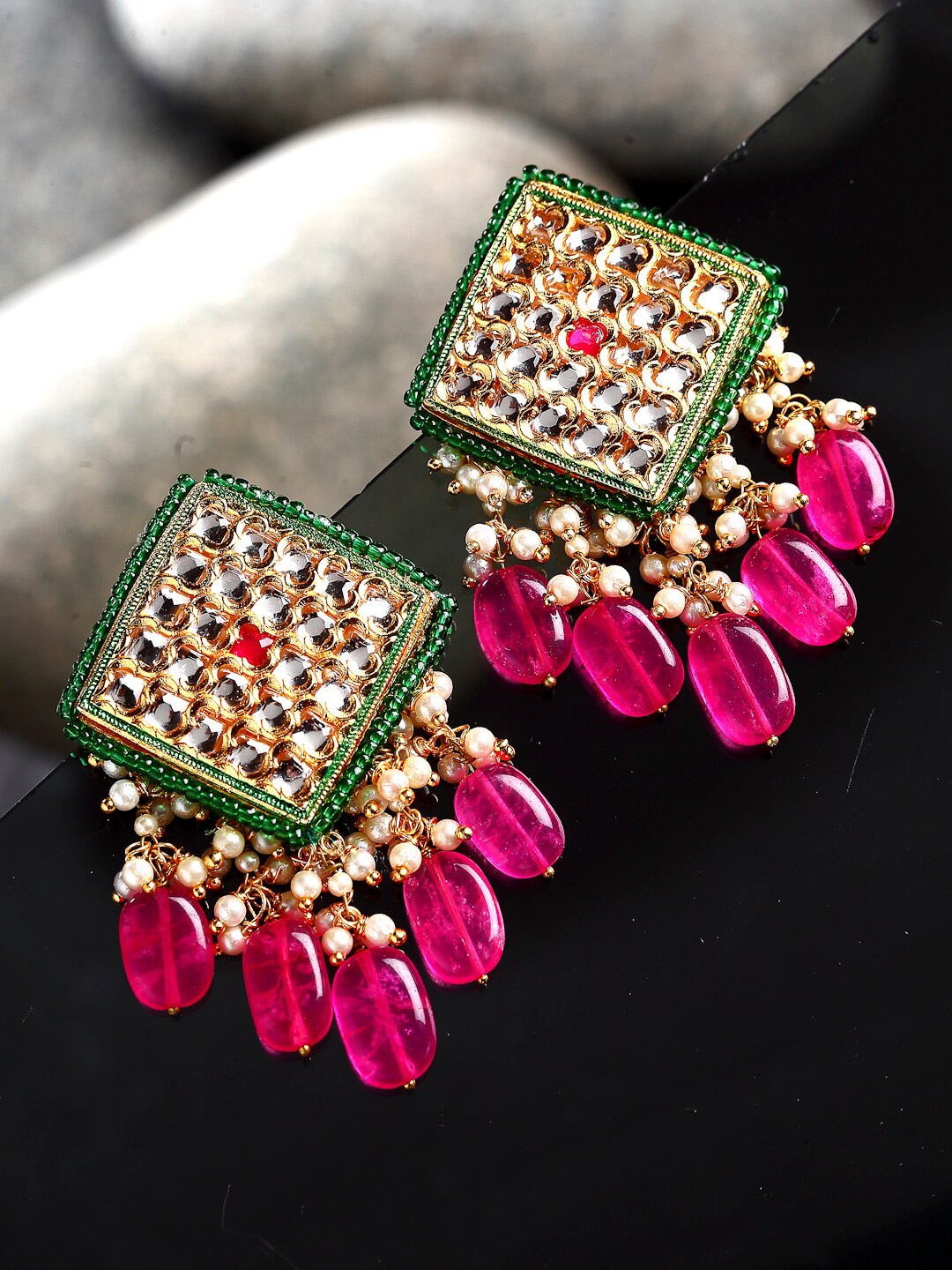 

DUGRISTYLE Green Classic Drop Earrings
