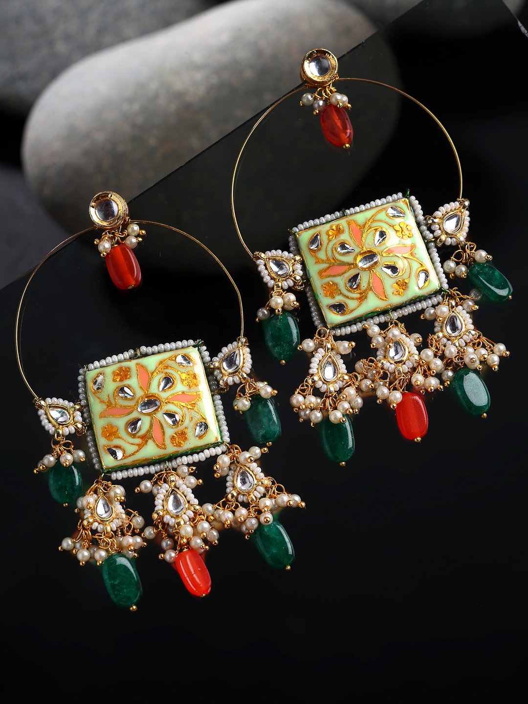 

DUGRISTYLE Green Classic Drop Earrings