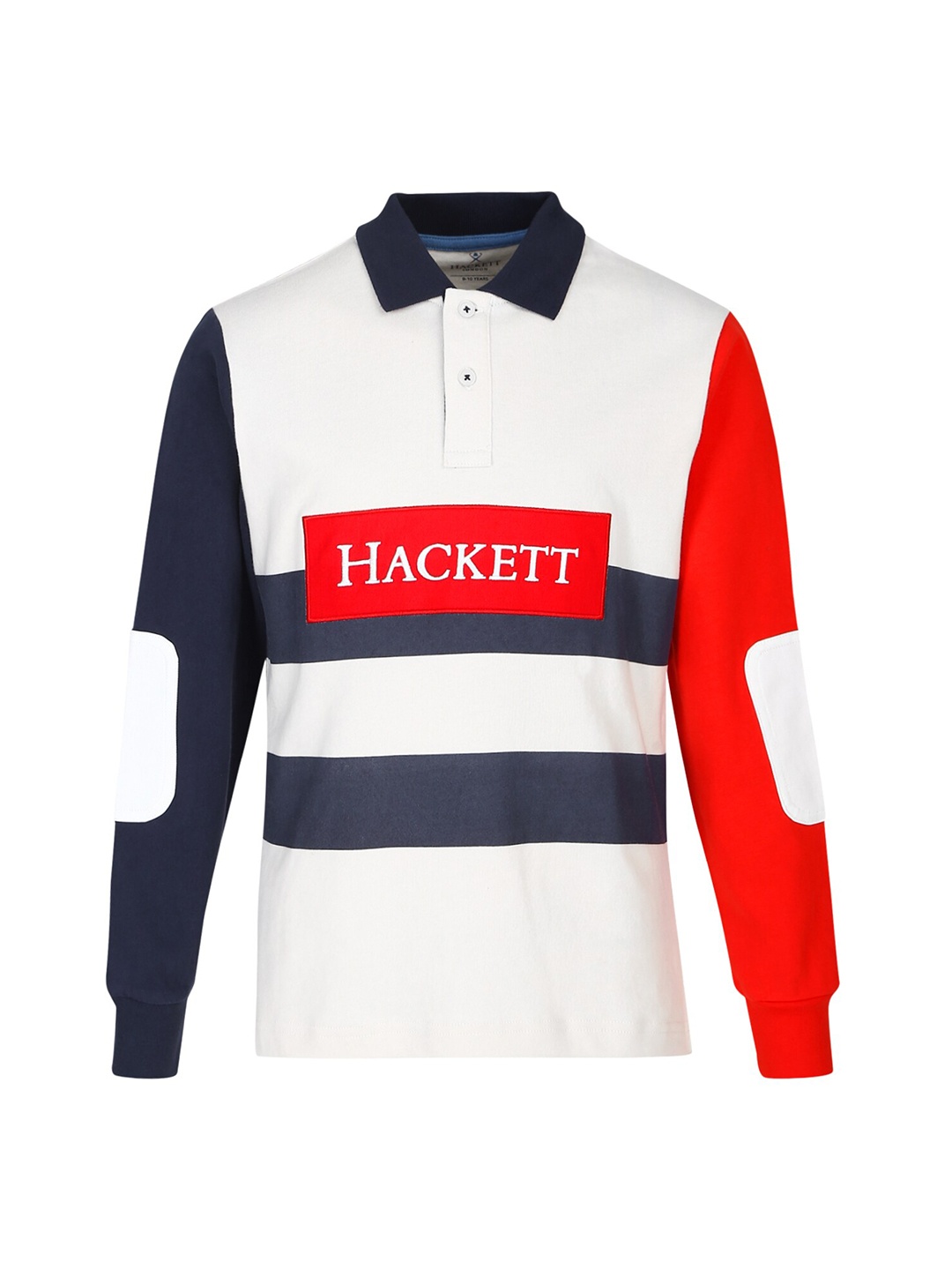 

HACKETT LONDON Boys Multicoloured Typography Polo Collar Applique T-shirt, Multi