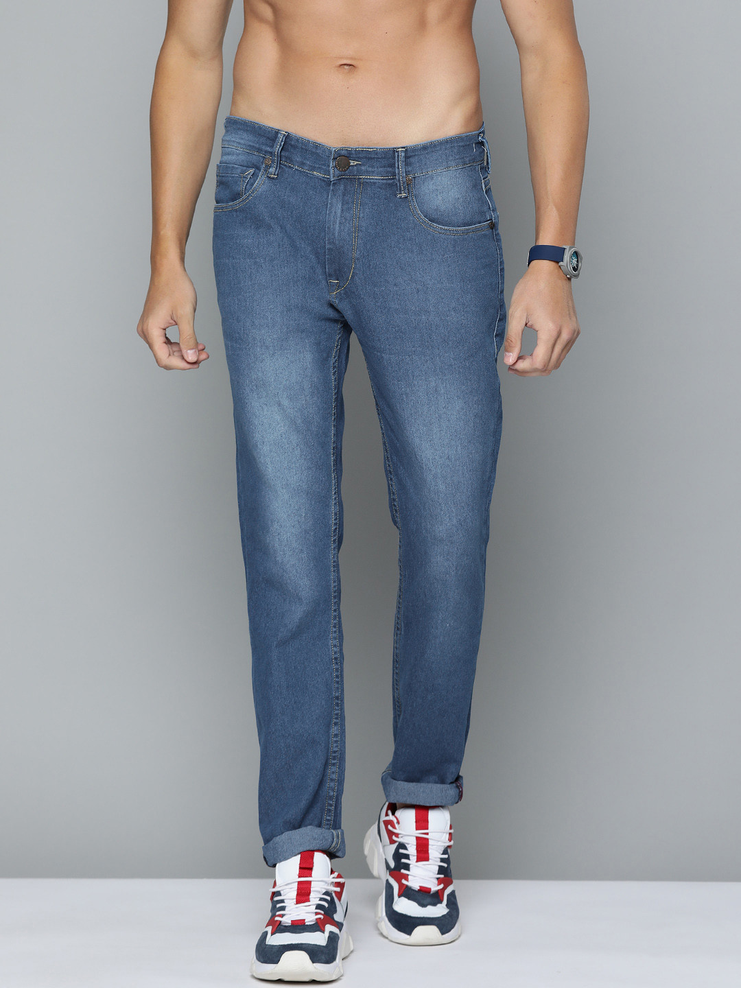 

HERE&NOW Men Blue Slim Fit Light Fade Stretchable Jeans