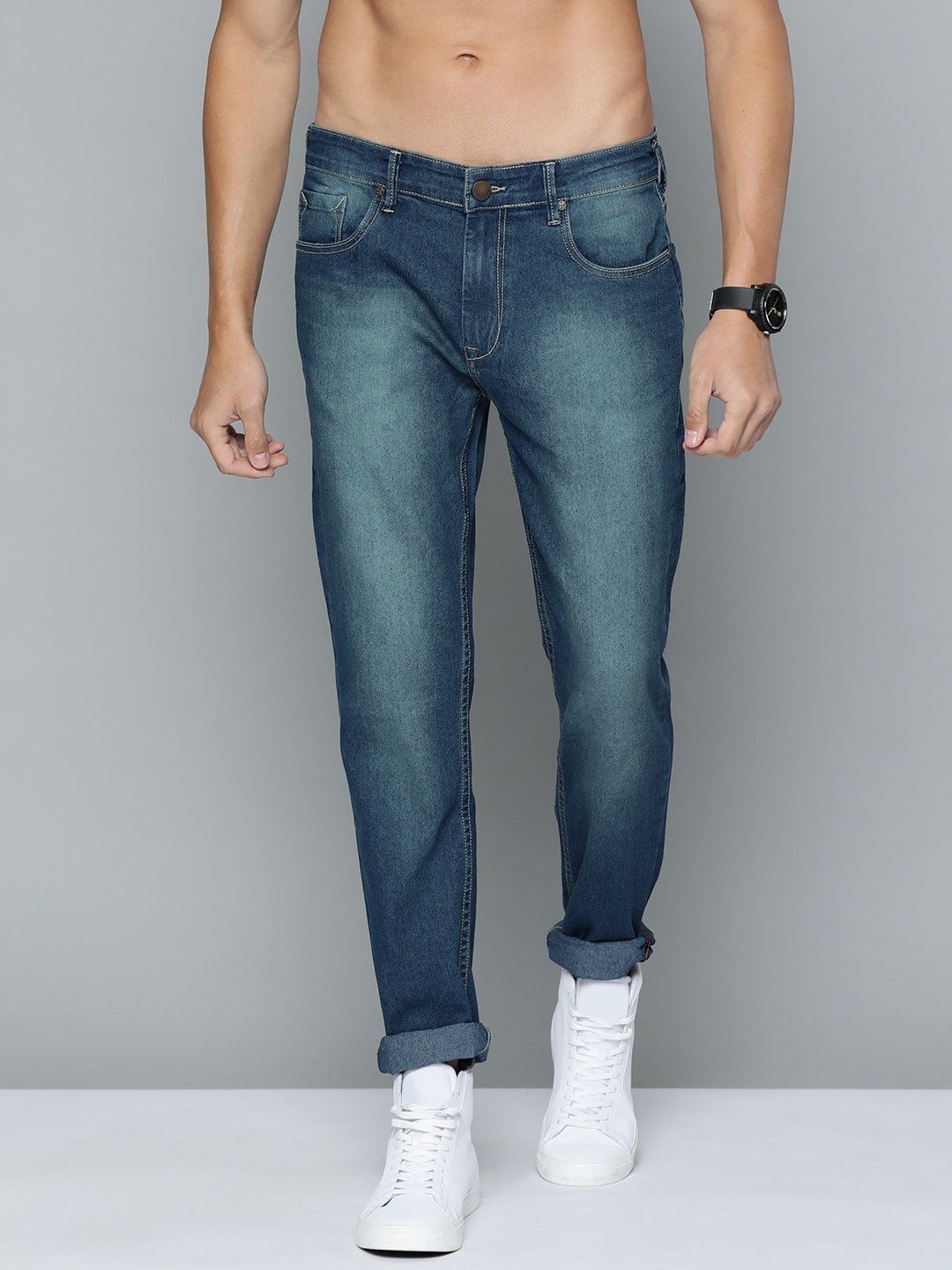 

HERE&NOW Men Blue Slim Fit Light Fade Stretchable Jeans