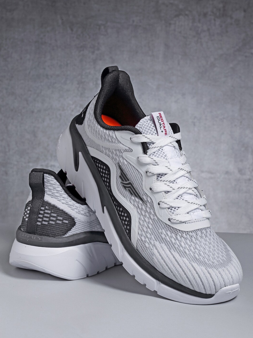 

Red Tape Men Black & White Mesh Walking Shoes