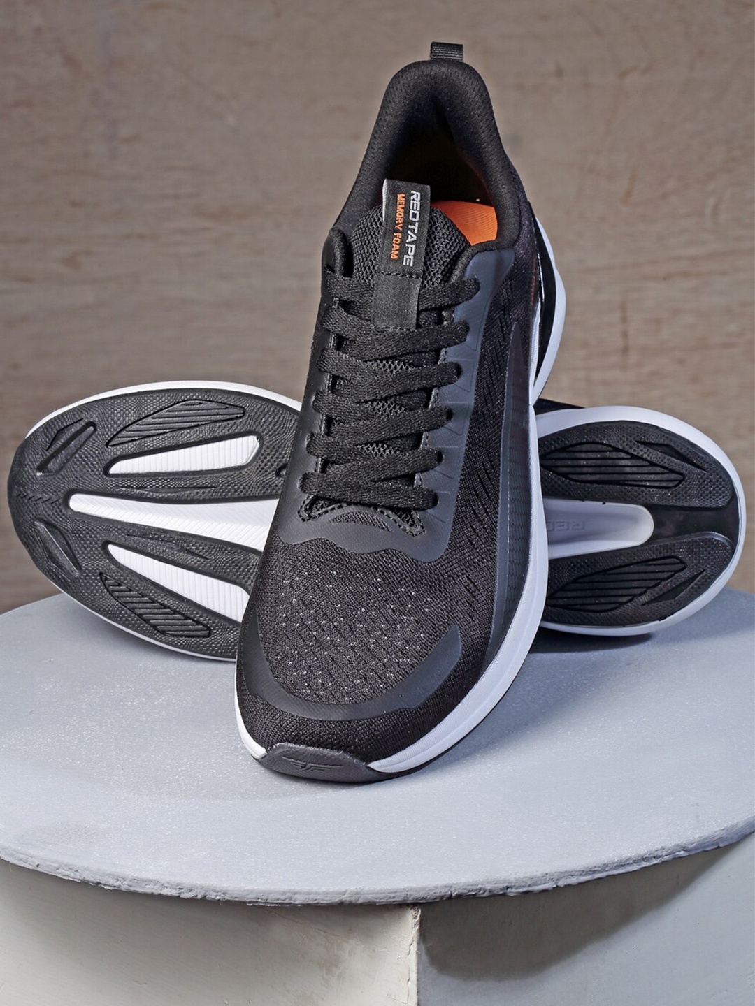 

Red Tape Men Black Mesh Walking Shoes