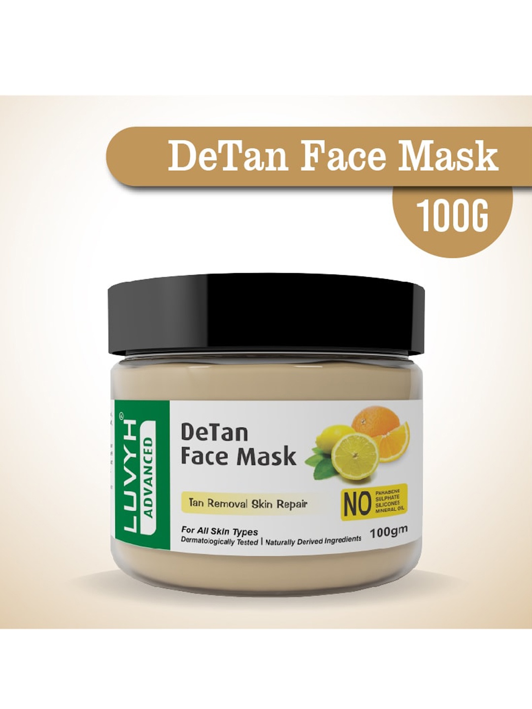 

LUVYH DeTan Face Mask 100g, Beige