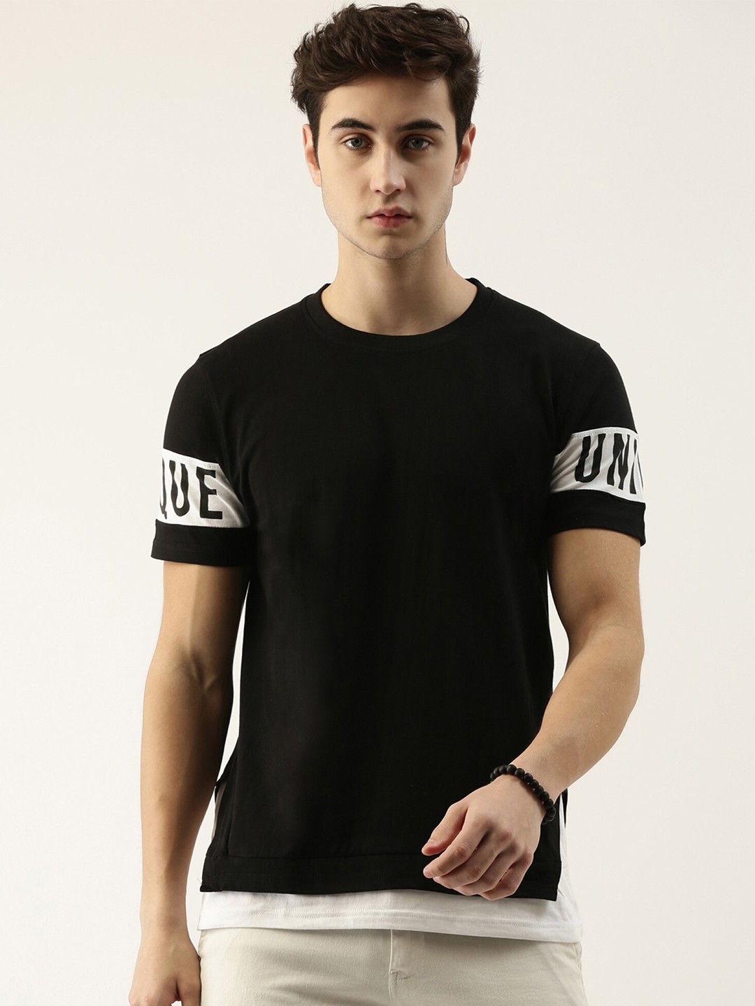 

Maniac Men Black Slim Fit Pure Cotton T-shirt
