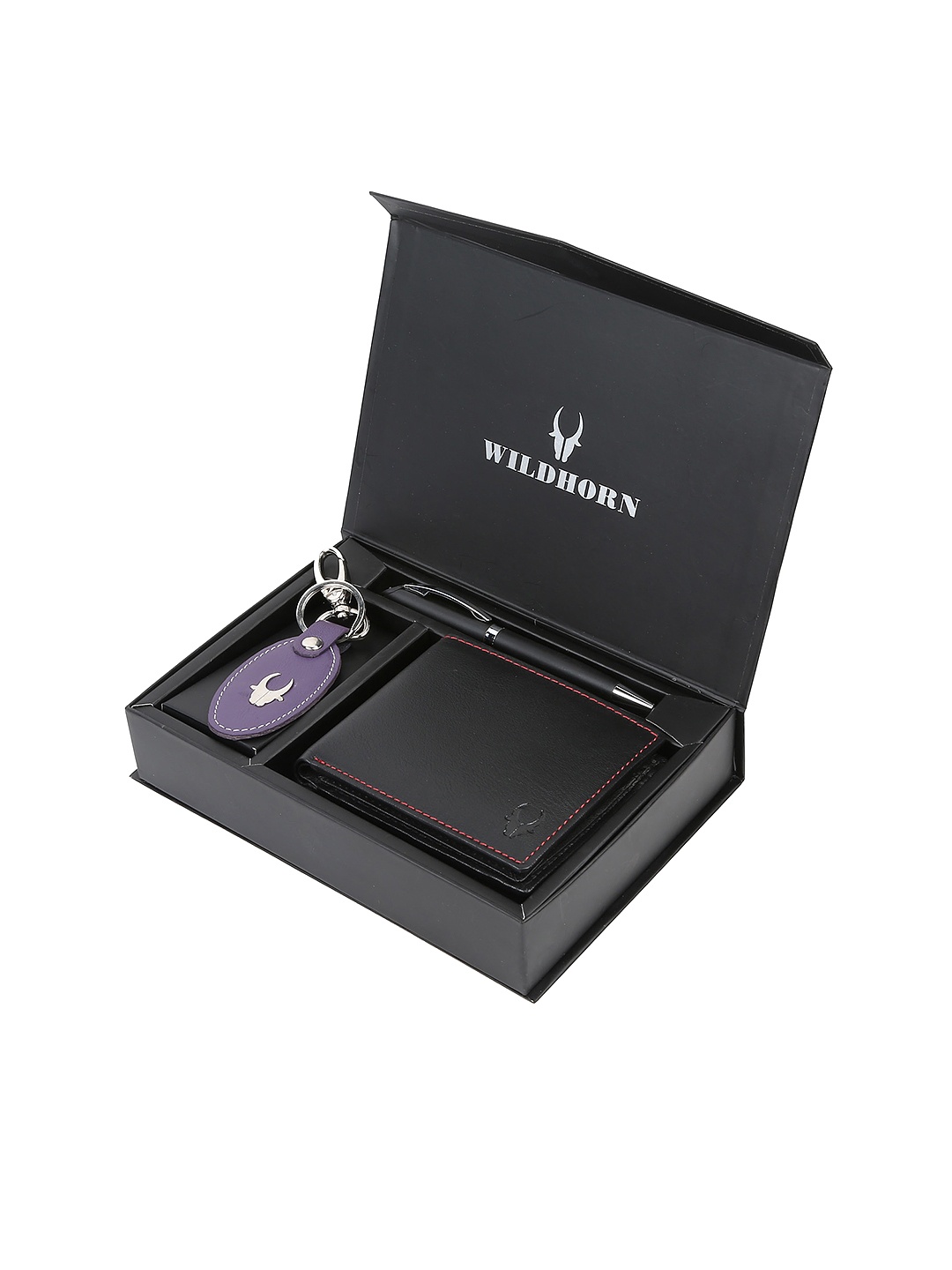 WildHorn Men Black & Blue Accessory Gift Set